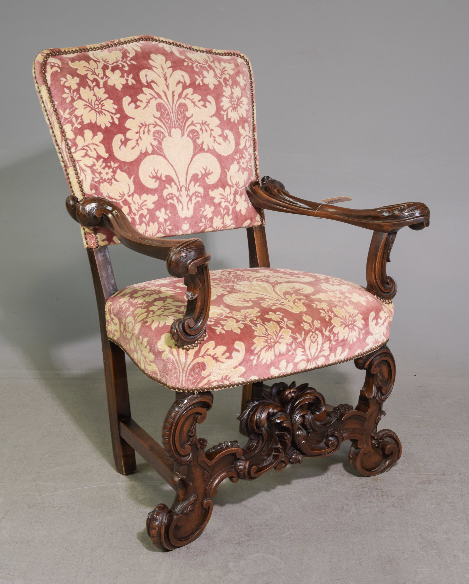 Renaissance Style Carved Walnut Arm Chair (1 of 5)