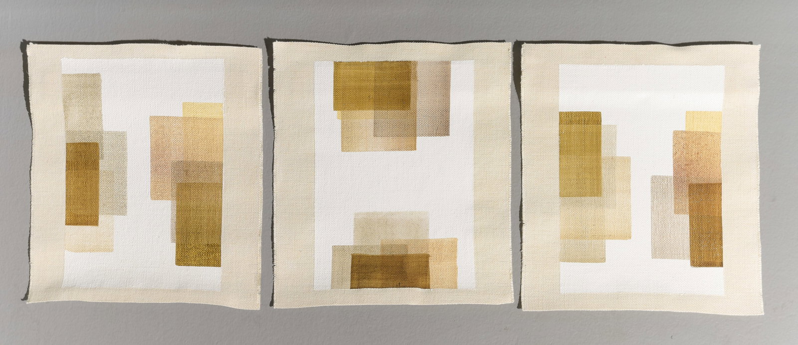 3pcs Small French Abstract Art on Fabric #2 (1 of 5)