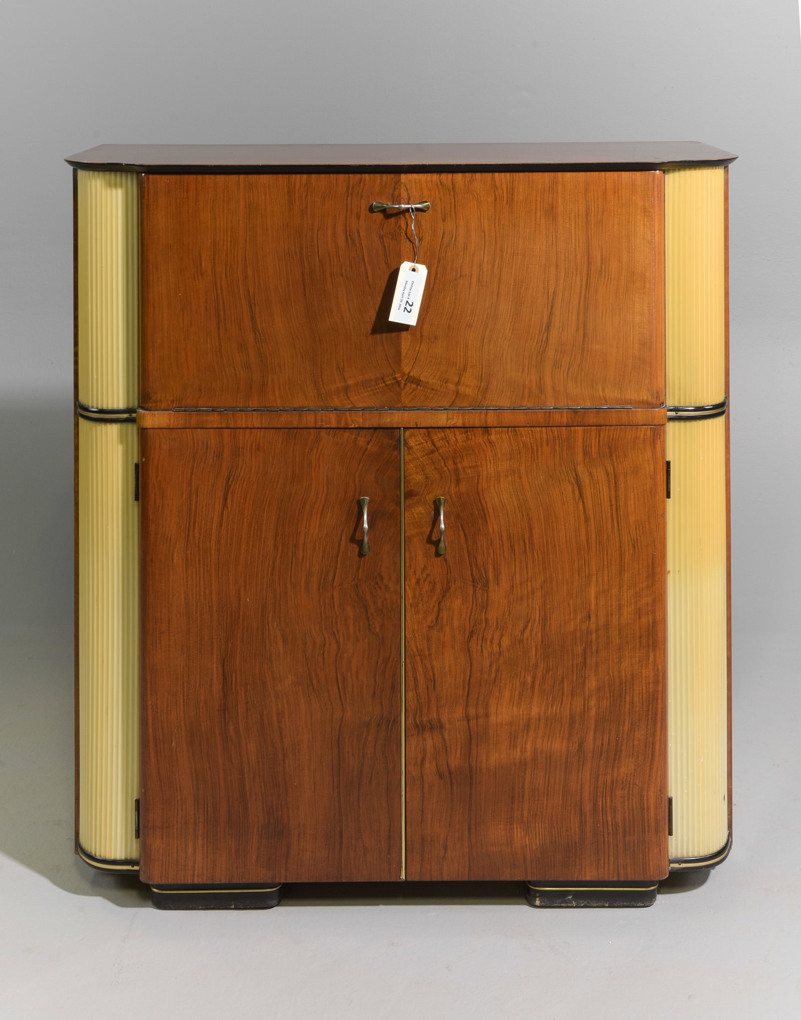 Art Deco Cocktail Cabinet / Bar #1: Mid Century Modern Art Deco Cocktail Cabinet / Bar - 40 in tall x 37 x 15.25