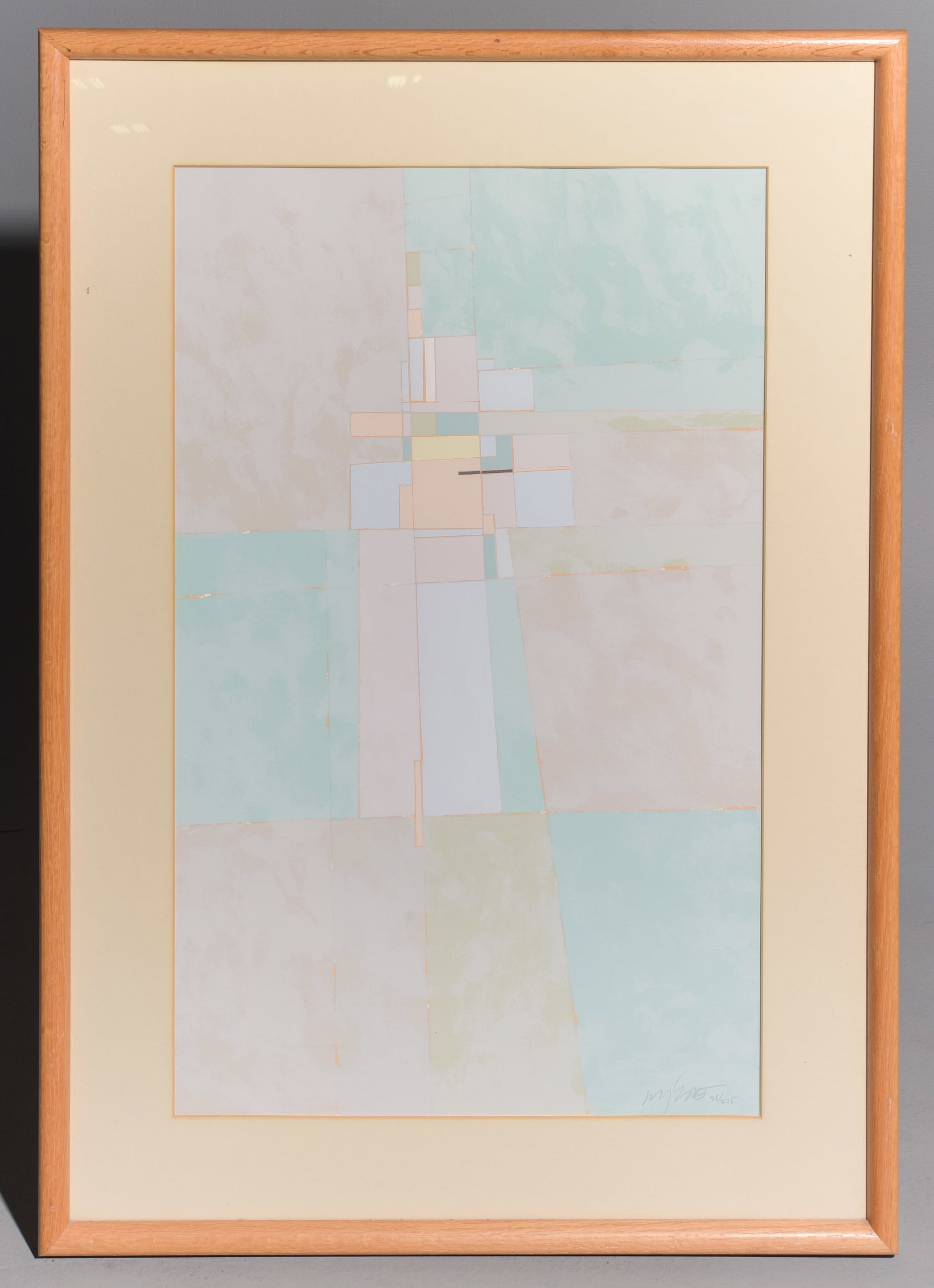 Framed Abstract Art Signed & Number 98 of 275: Framed Abstract Art Signed & Number 98 of 275 - 44 in tall x 31.25 x 1.5