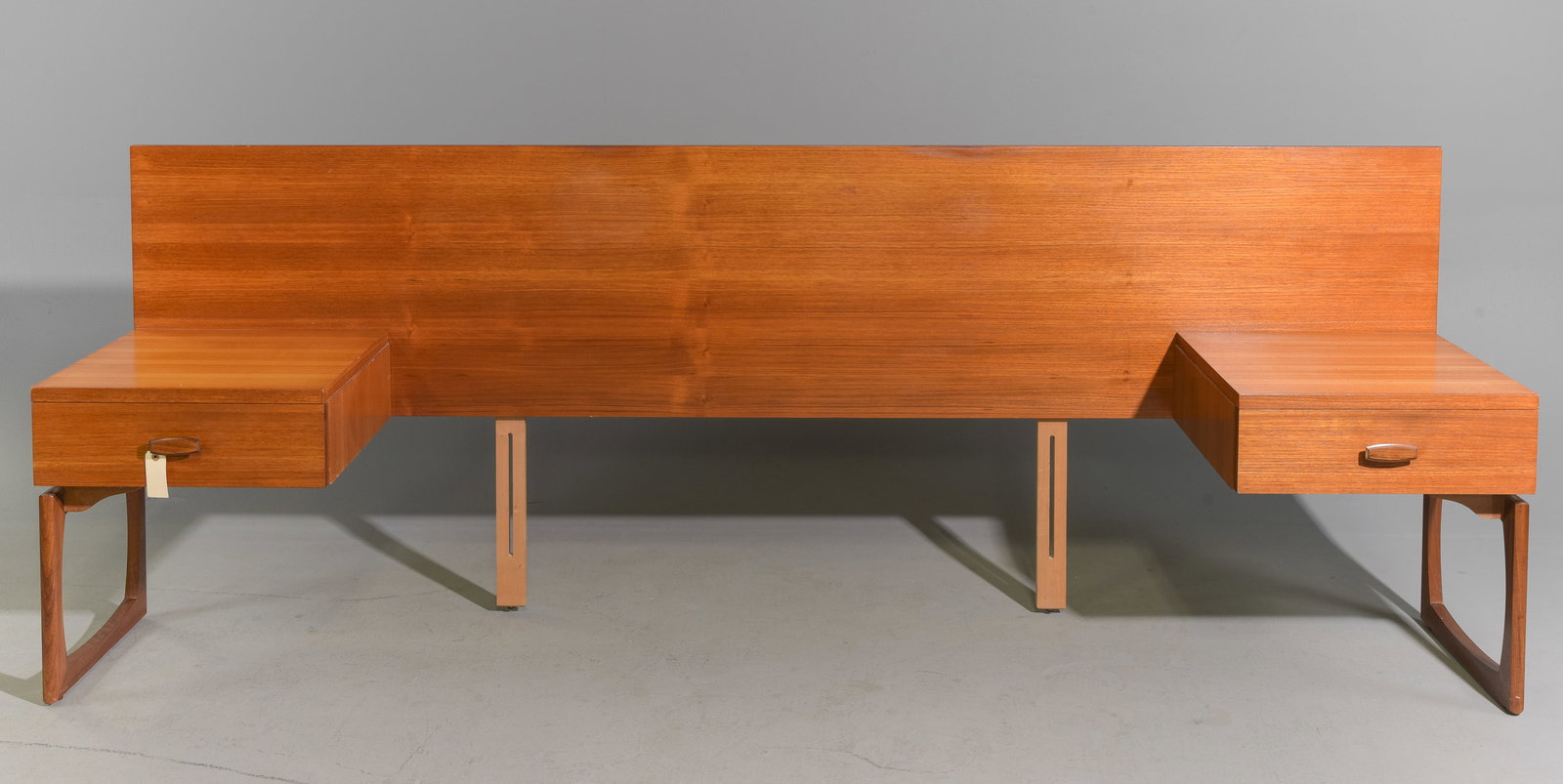 Mid Century G-Plan Quadrille Bed / Headboard: This Danish Modern Style Teak Bed / Headboard is British and made by Mid Century Modern Furniture Maker G Plan ( Gplan ) & is part of their Quadrille Range - 36.5 in tall x 100 x 19.5, The space betwe