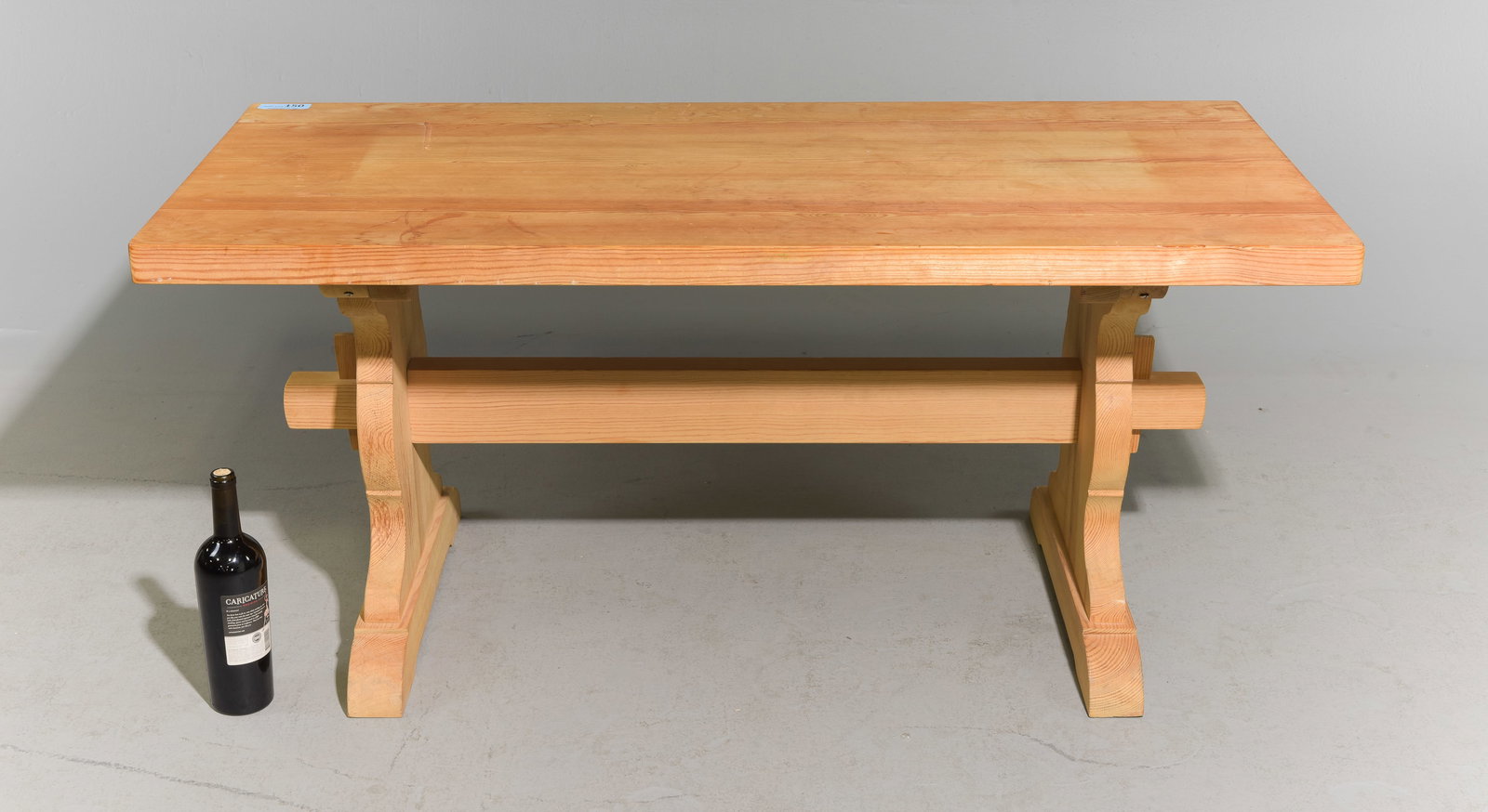 Swedish Pine Trestle Base Center / Coffee Table (1 of 5)