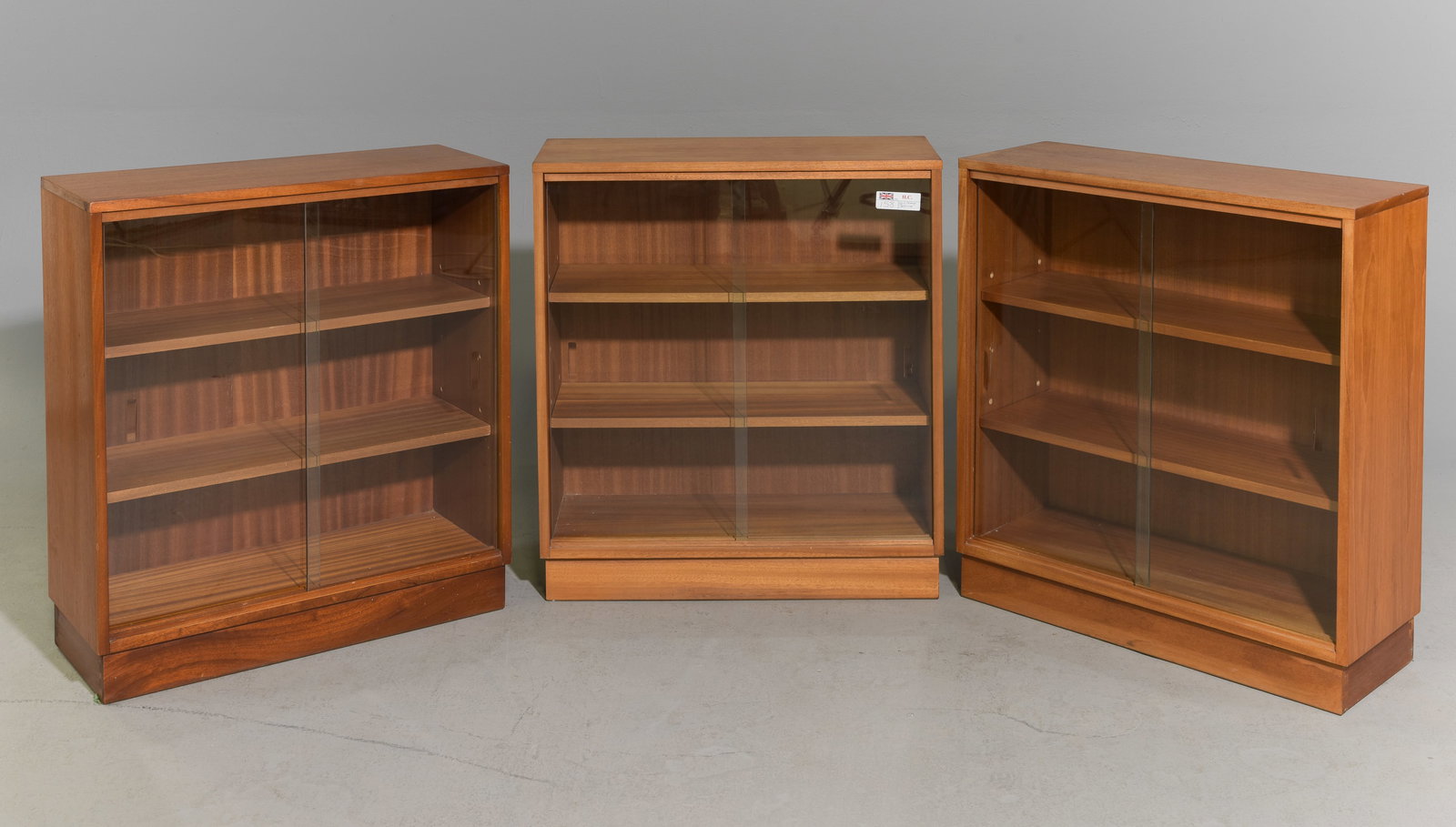 3 Small Mid Century Sliding Glass Doors Bookcases (1 of 3)