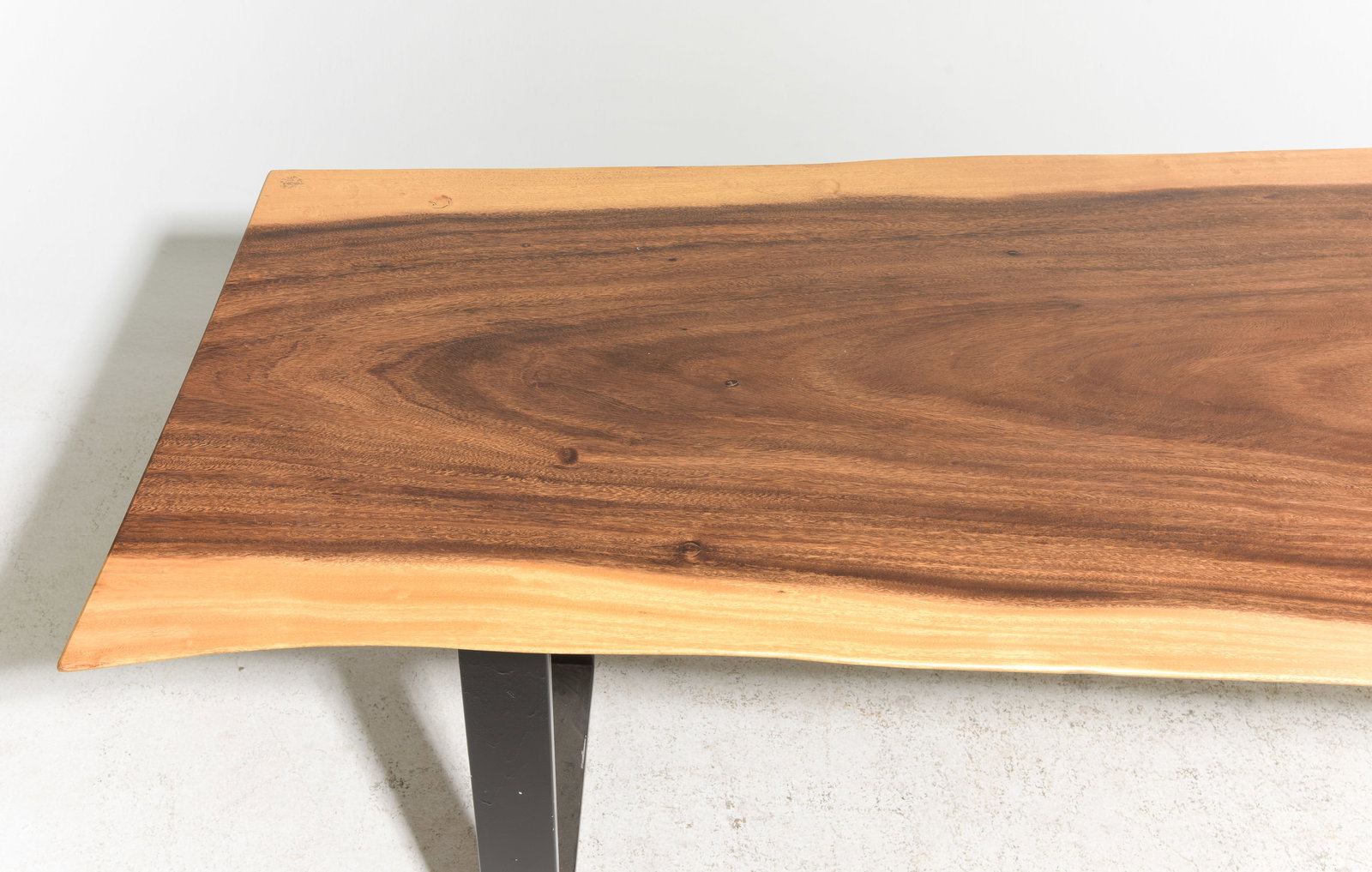 Live Edge Metal Base Dining Table - 2