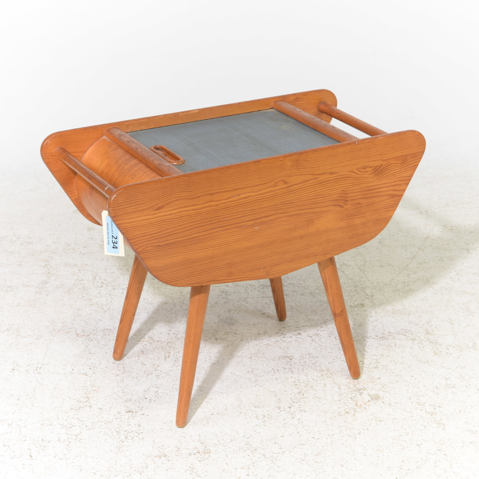 Swedish Pine Mid Century Modern Sewing Box (1 of 2)
