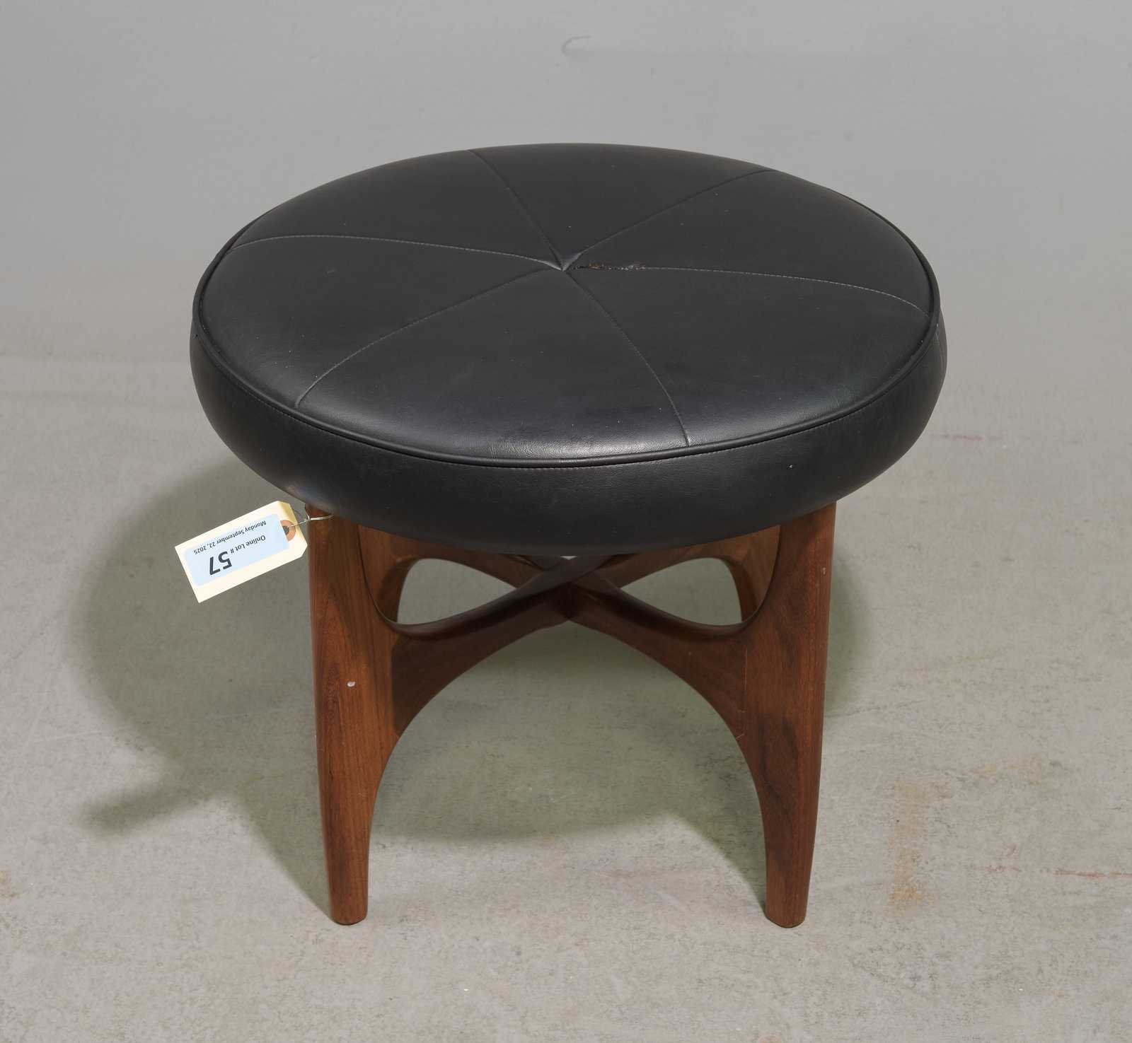 Mid Century Modern G-Plan Fresco Stool #2: This Danish Modern Style footstool is British and made by Mid Century Modern Furniture Maker G Plan ( Gplan ), Part of their Fresco Series. - 17.5 in tall x 20.5 inch diameter
