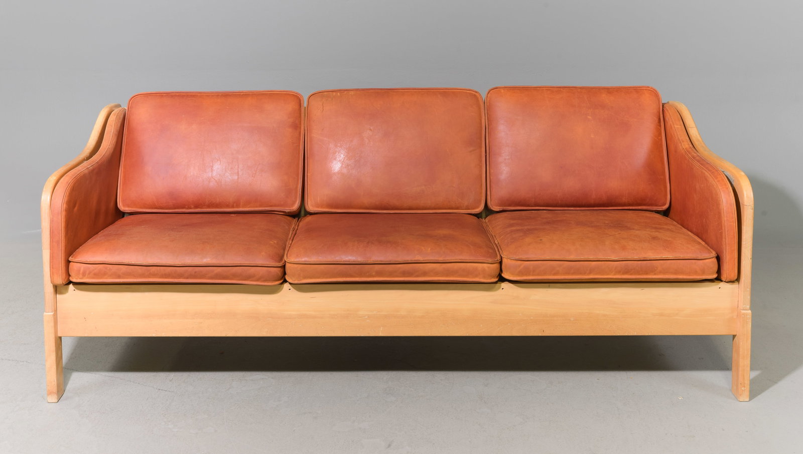 Swedish Yngve Ekstrom Leather Three Seater Sofa (1 of 7)