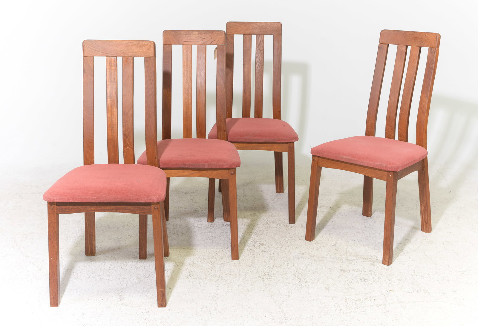Mid Century Modern Set of 4 Dining Chairs: Danish Modern Style Set of 4 Dining Chairs - 37 in tall x 17 x 17 each with a seat height of 18 inches