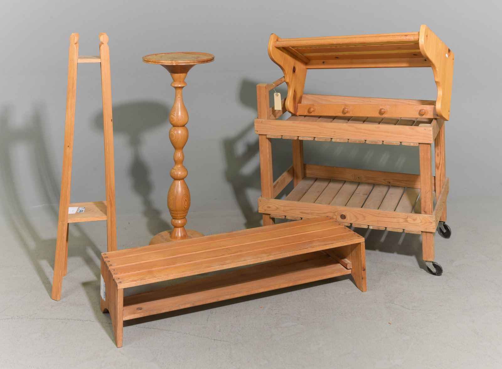 5pcs - Swedish Pine Cart & Assorted Racks / Stands (1 of 5)