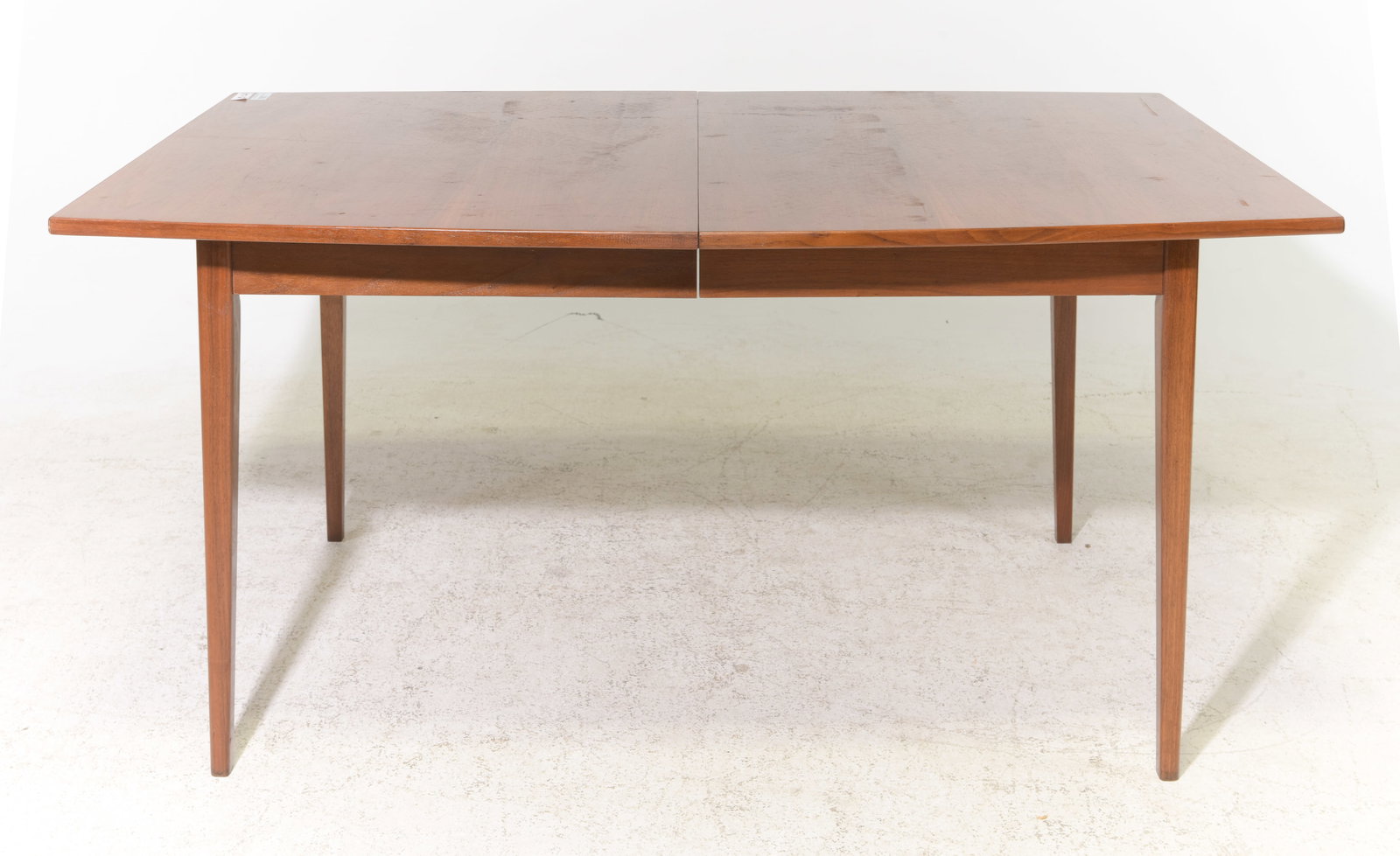 Mid Century Modern Dining Table: Danish Modern Style Dining Table - 29 in tall x 60 x 38, Floor to apron is 24.5 inches and the space between the legs is 44.5 inches