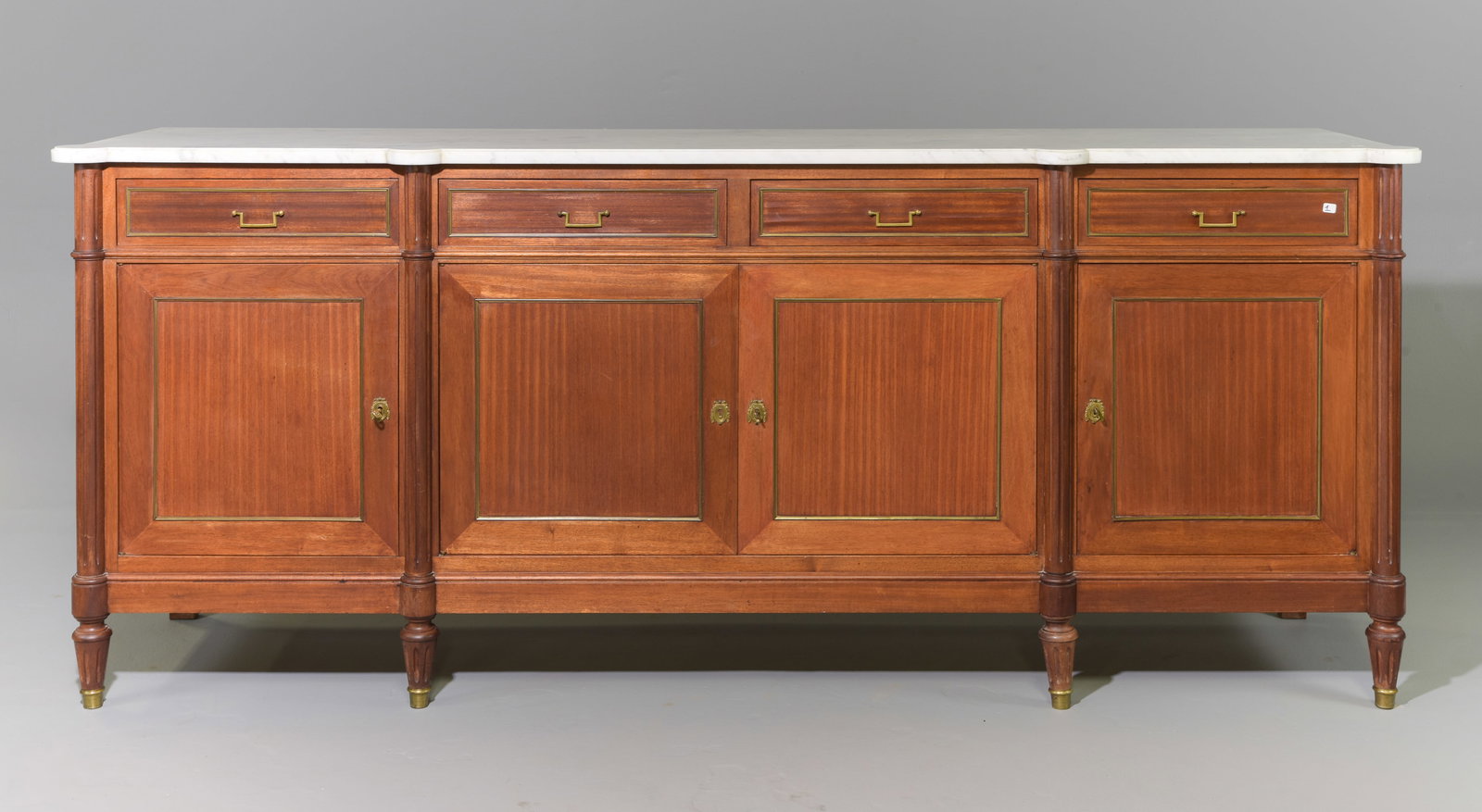 Louis XVI Style White Marble Top Sideboard (1 of 7)