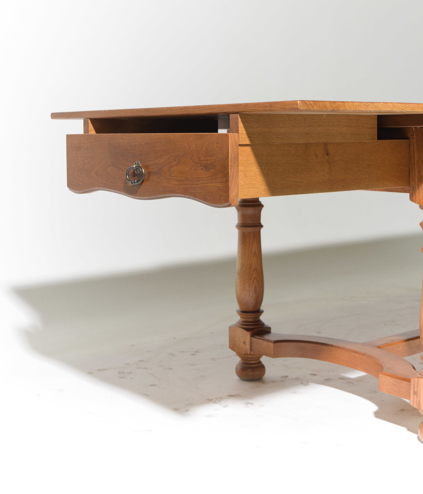 French Solid Heavy Oak Farmhouse Table - 5