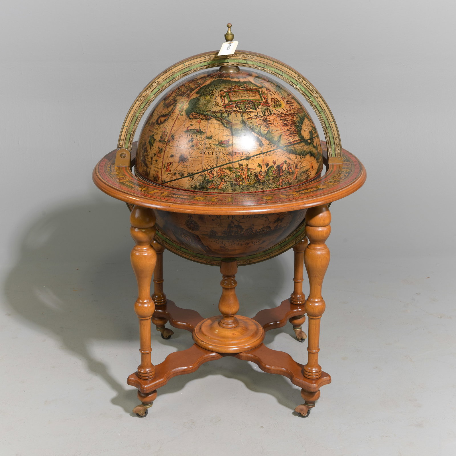 French World Globe Cocktail / Bar Cart: French World Globe Cocktail / Bar Cart - 41 in tall x 28.5 x 28.5