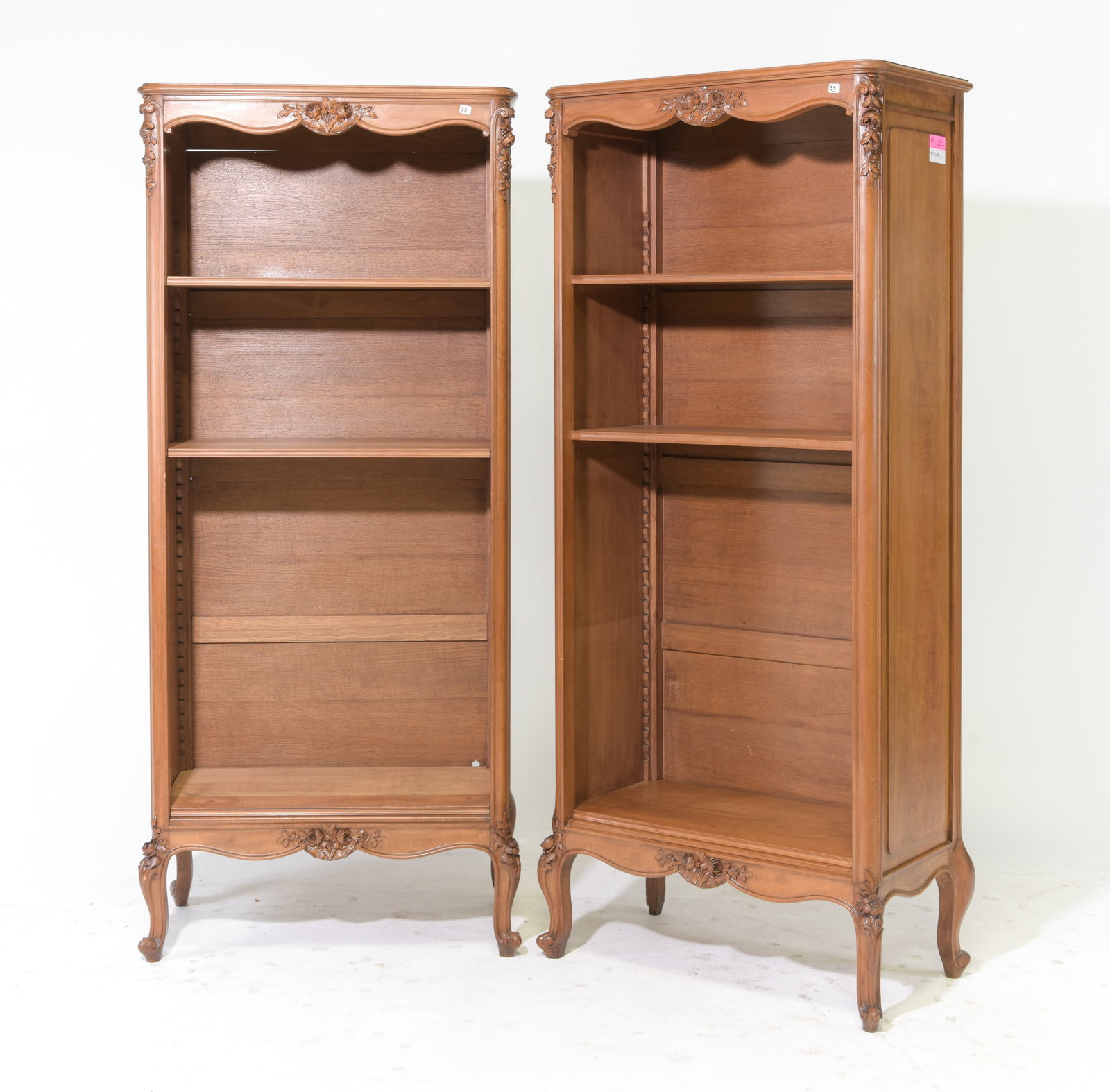 Louis XV Style Pair of Beech Wood Bookshelves (1 of 4)