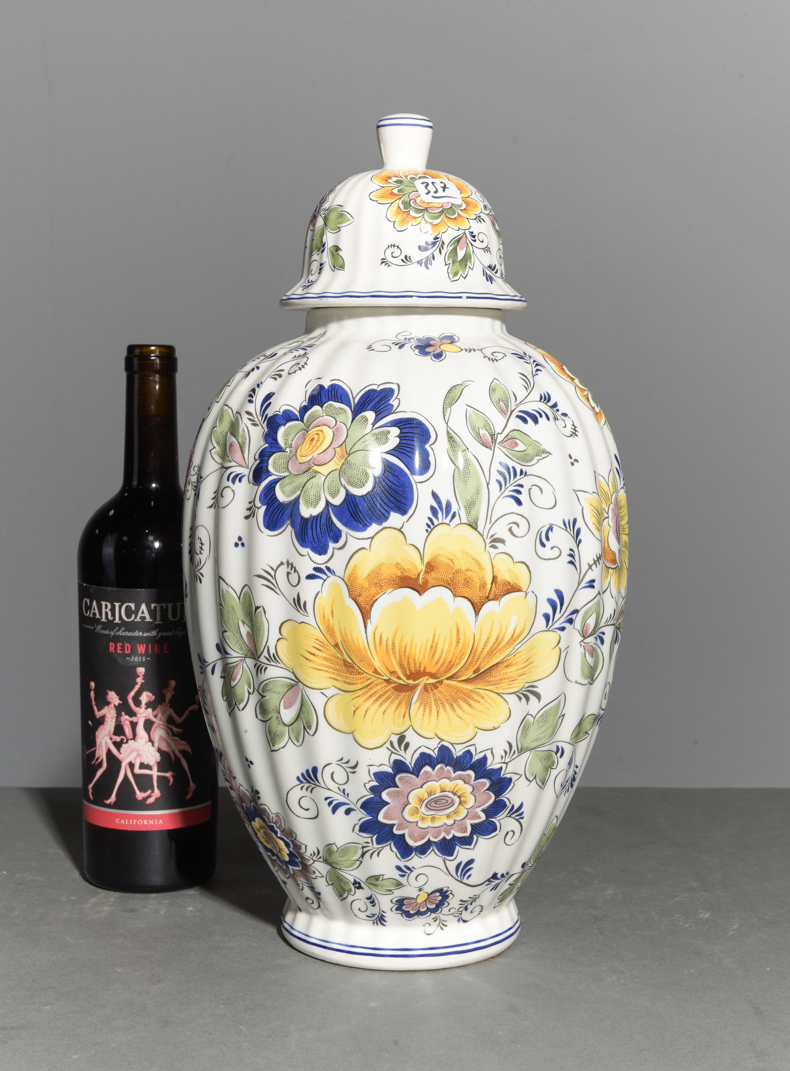 French Rouen Style Urn / Lidded Vase (1 of 3)