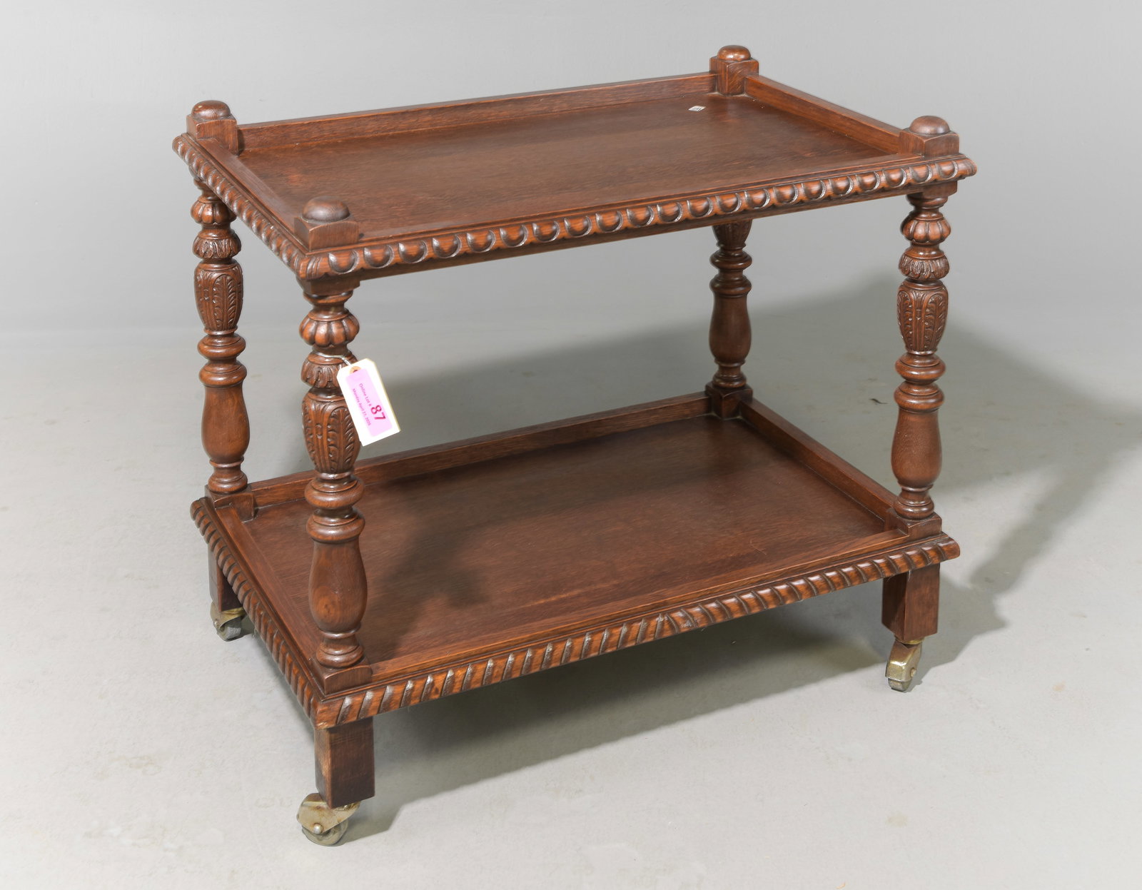 French Oak Two Tier Trolley / Cart (1 of 4)
