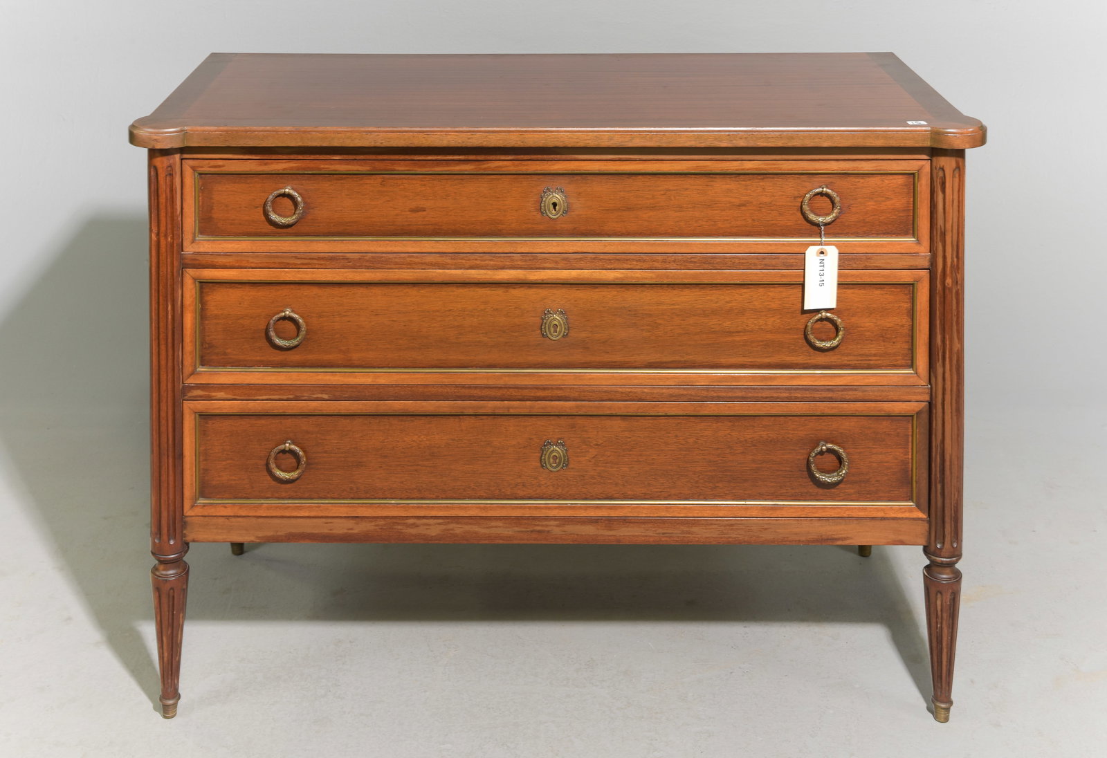 Louis XVI Style Mahogany Three Drawer Chest (1 of 5)