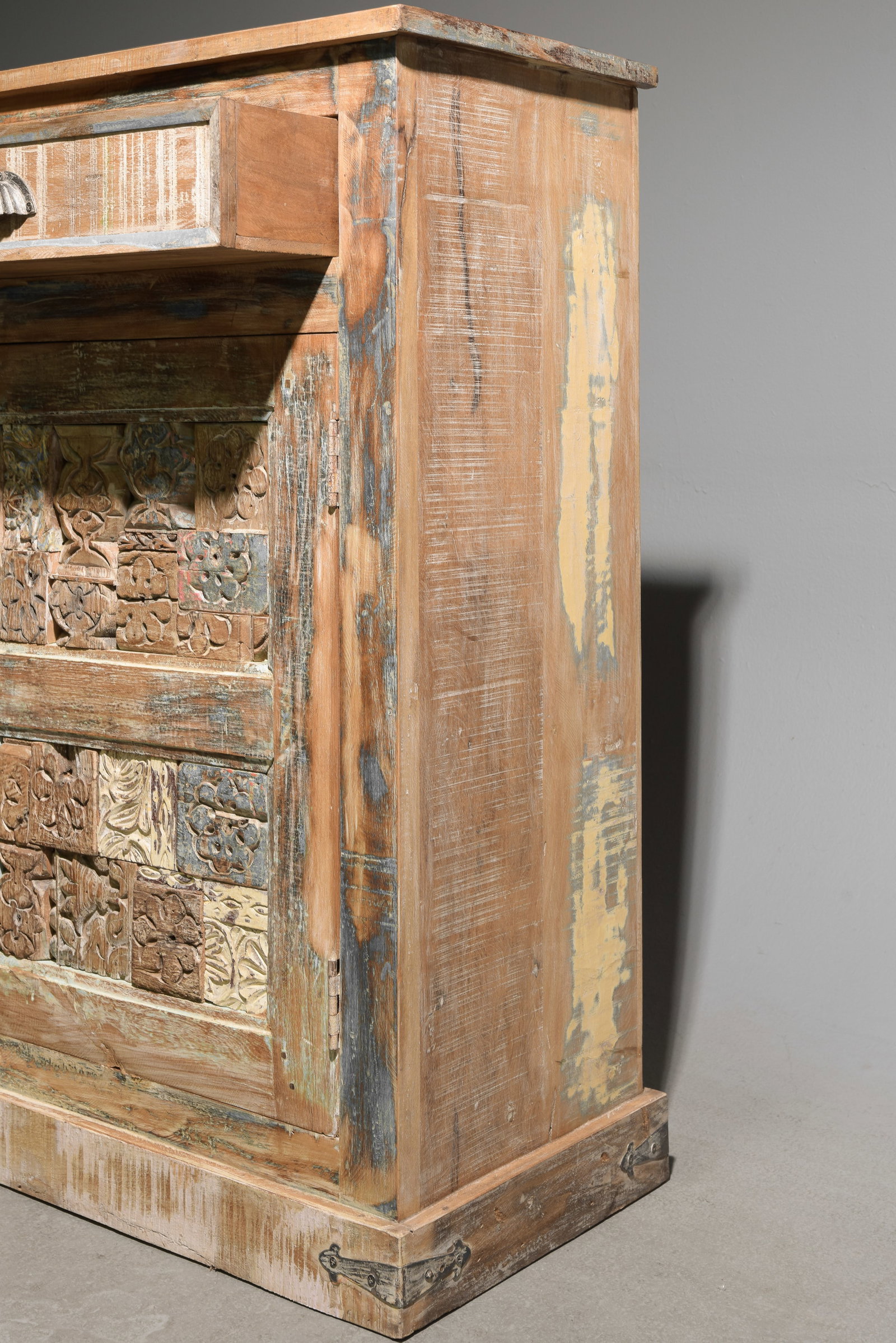 Heavy Painted Rustic Sideboard - 5