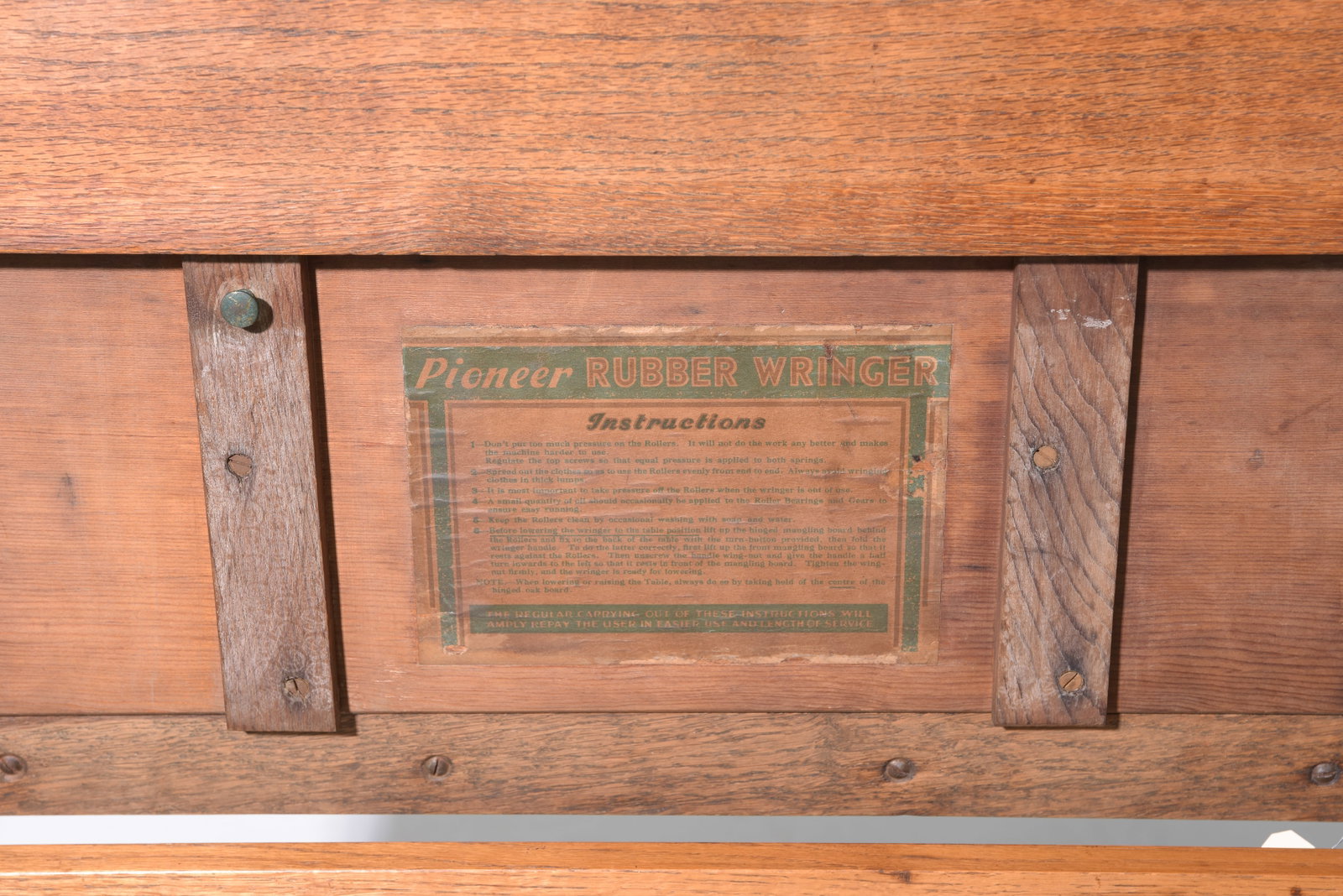 American Oak Wringer Table - 3