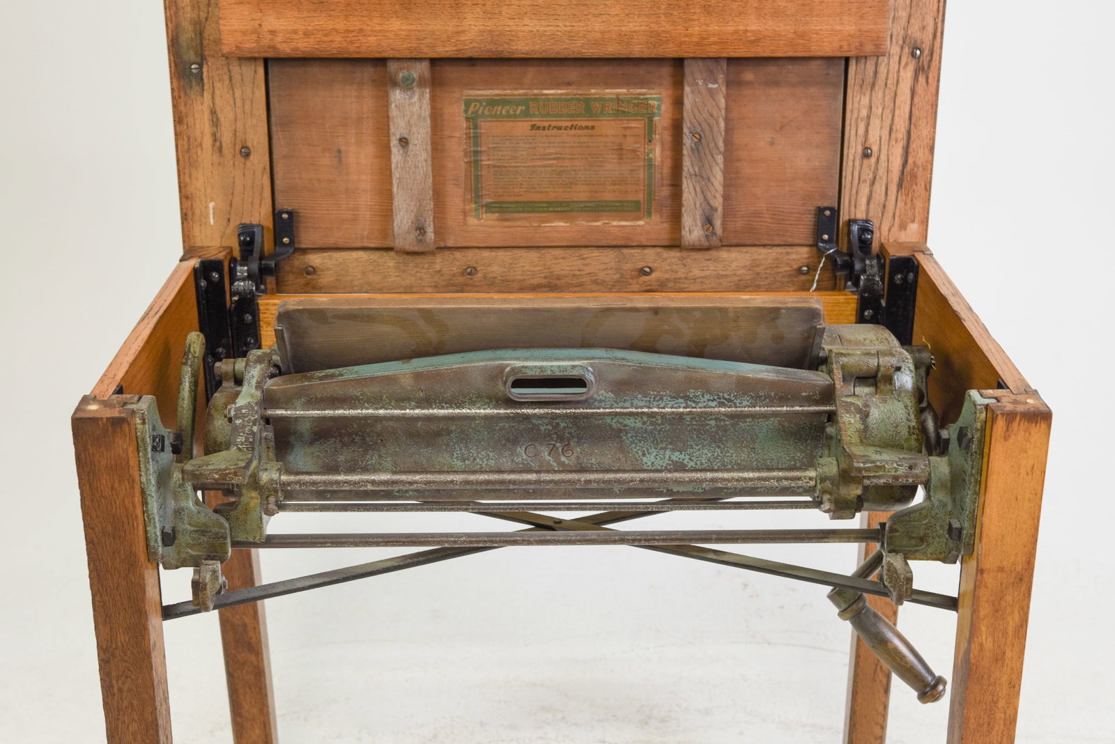 American Oak Wringer Table - 5