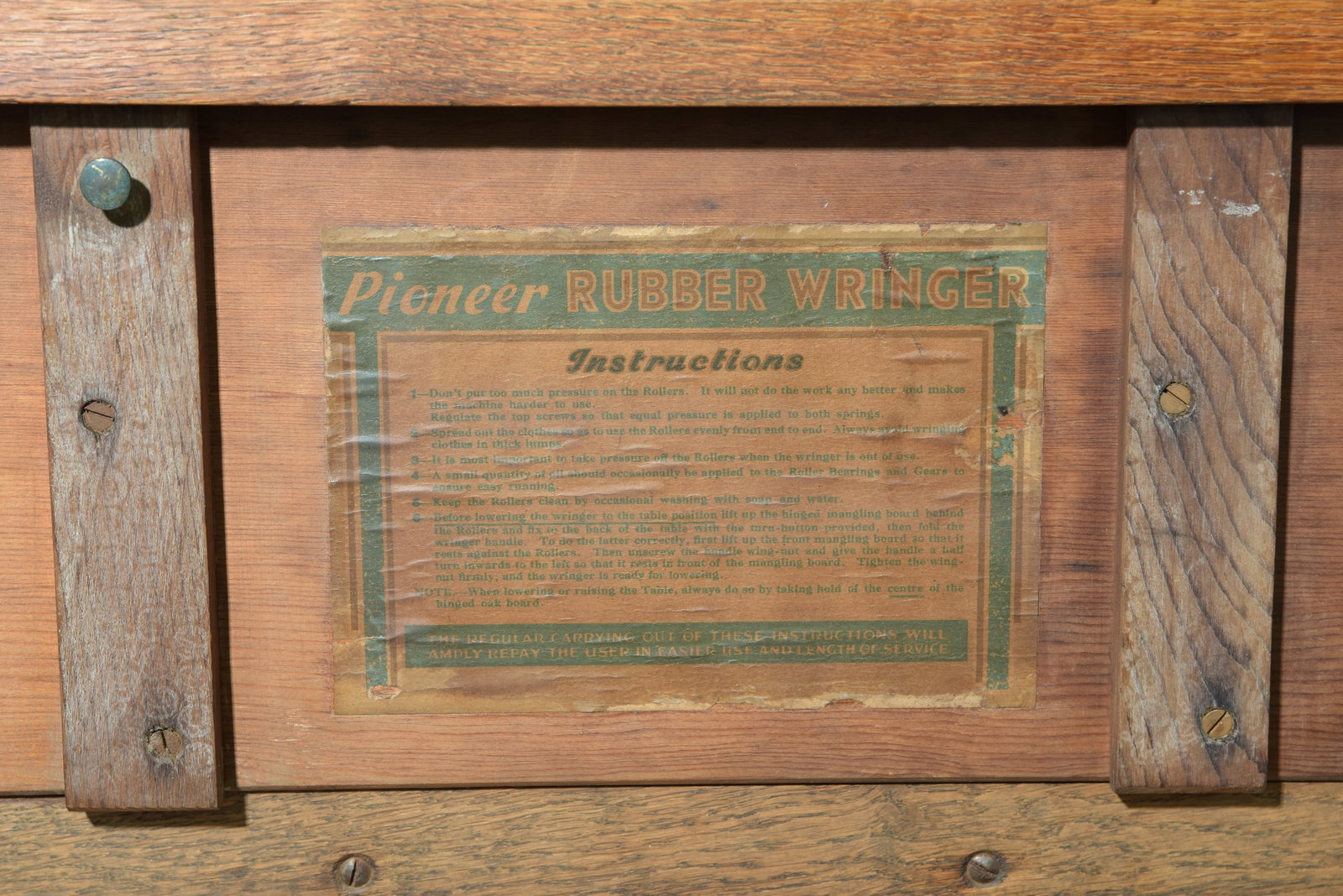 American Oak Wringer Table - 6