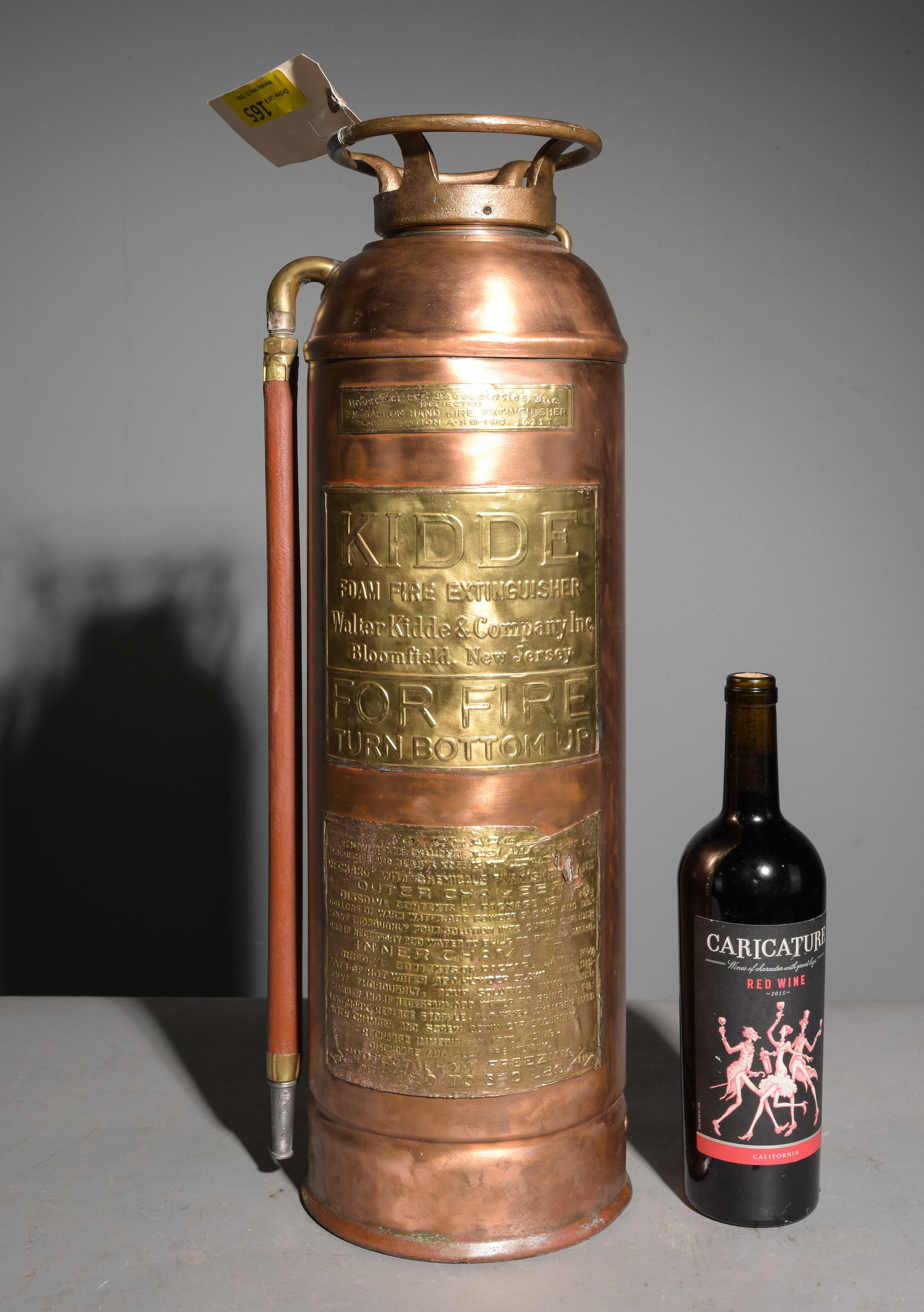Kidde Copper & Brass Soda-Acid Fire Extinguisher #1: Kidde Copper & Brass Soda-Acid Fire Extinguisher - 24 in tall x 7.5 x 6.5
