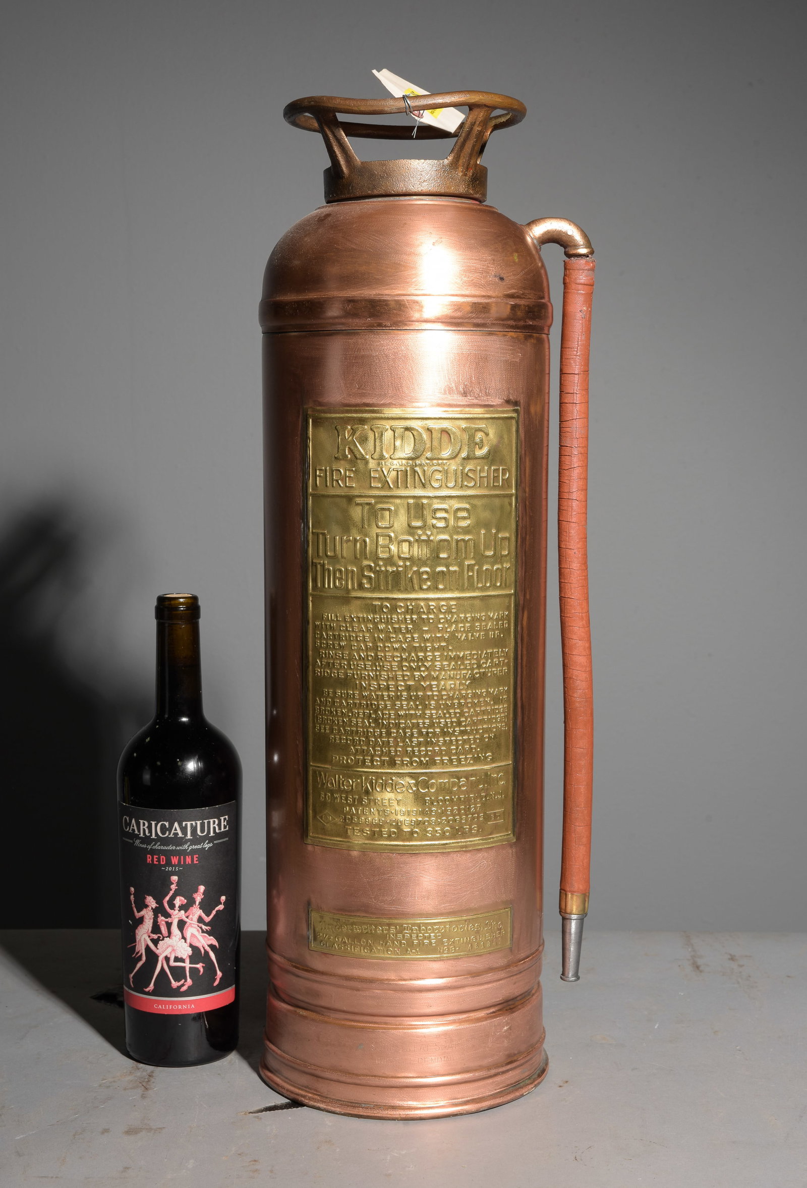 Kidde Copper & Brass Soda-Acid Fire Extinguisher #2: Kidde Copper & Brass Soda-Acid Fire Extinguisher - 24 in tall x 7.5 x 6.5