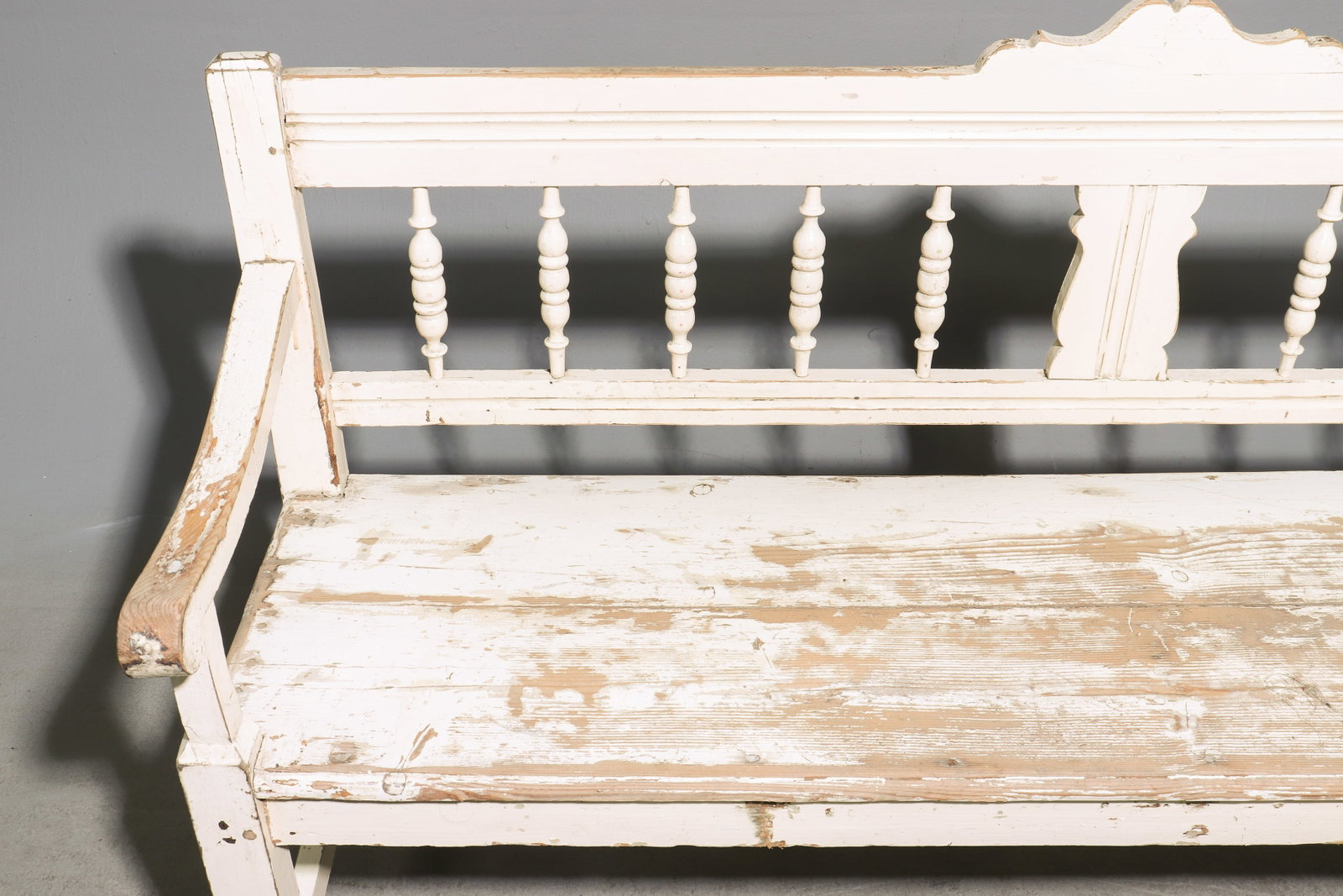 Rustic Painted Large Hall Bench - 2