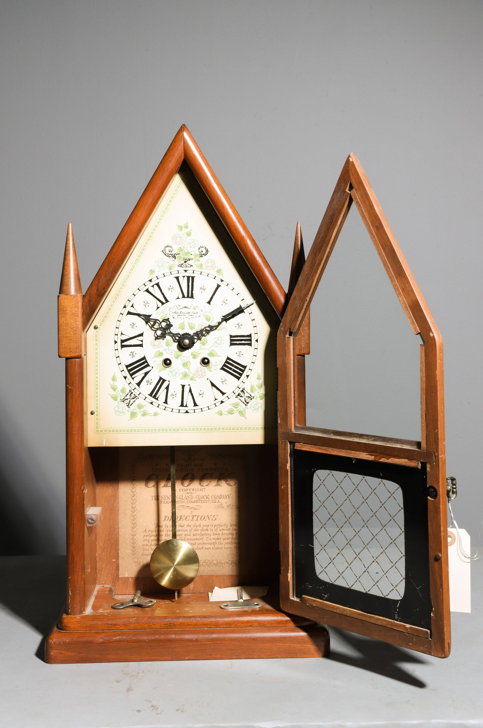 American Spring Wound Pendulum Mantel Clock - 2