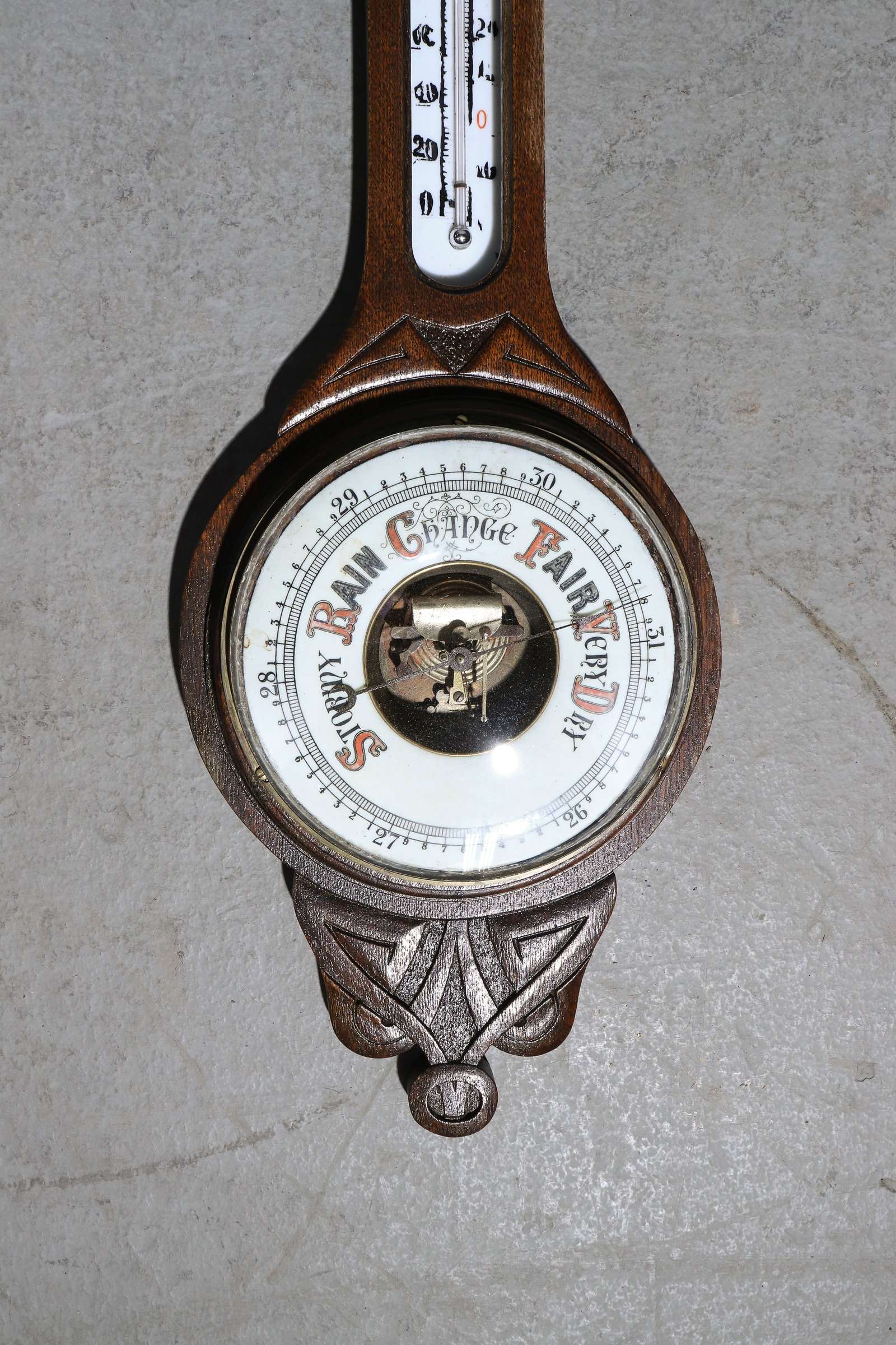 Oak Barometer Thermometer - 3