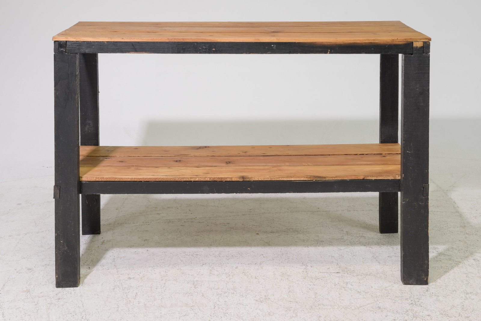 Rustic Two Tier Table / Console with Painted Base (1 of 3)