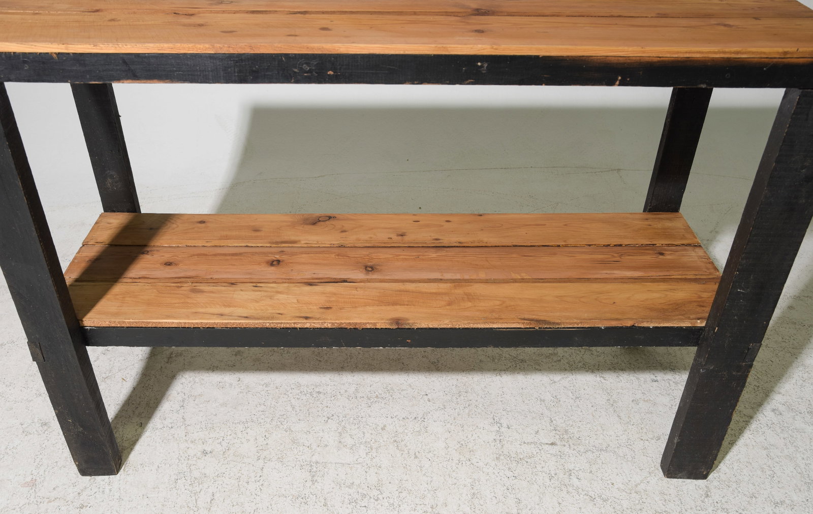 Rustic Two Tier Table / Console with Painted Base - 3