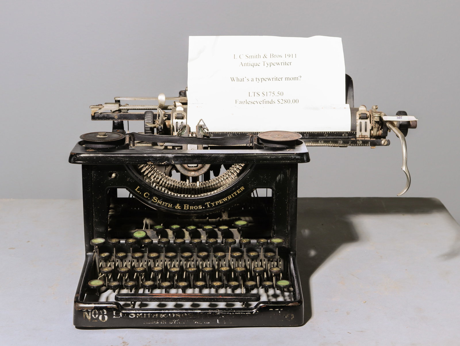 L.C. Smith & Bros. American Typewriter: L.C. Smith & Bros. American Typewriter - 10 in tall x 19 x 15