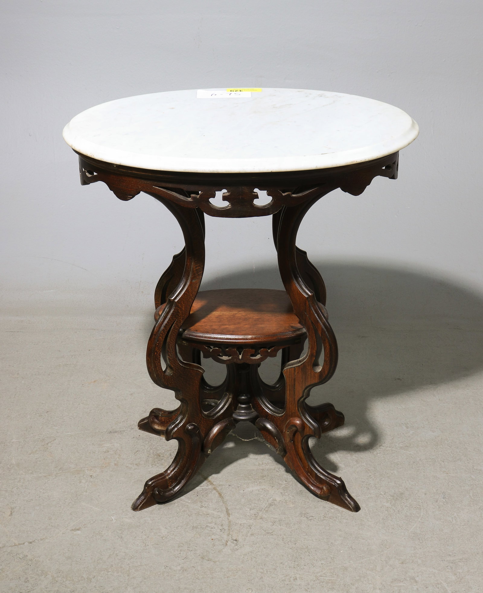American Victorian White Marble Top Occasional Table (1 of 4)