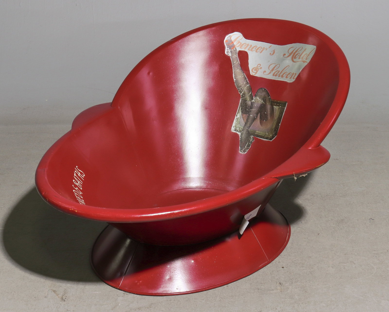 Painted Cowboy Bathtub / Planter: Painted Cowboy Bathtub / Planter - 22 in tall x 31 x 42