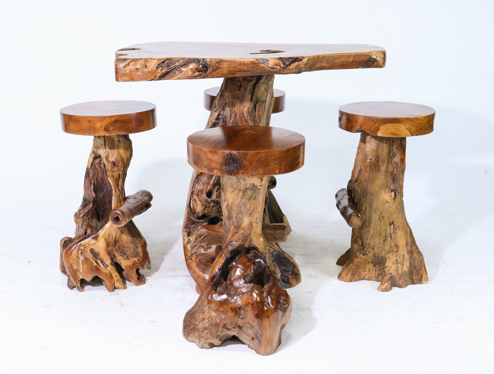 Live Edge Root Pub / Bar Table with Stools (1 of 6)