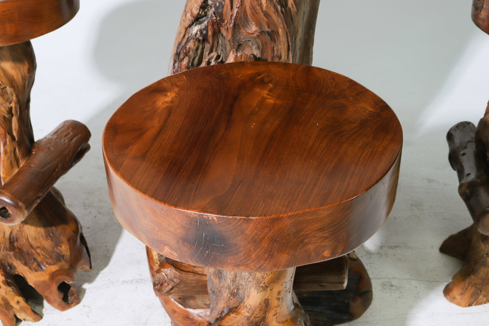 Live Edge Root Pub / Bar Table with Stools - 2