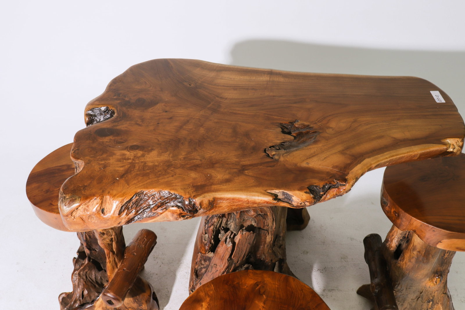 Live Edge Root Pub / Bar Table with Stools - 3