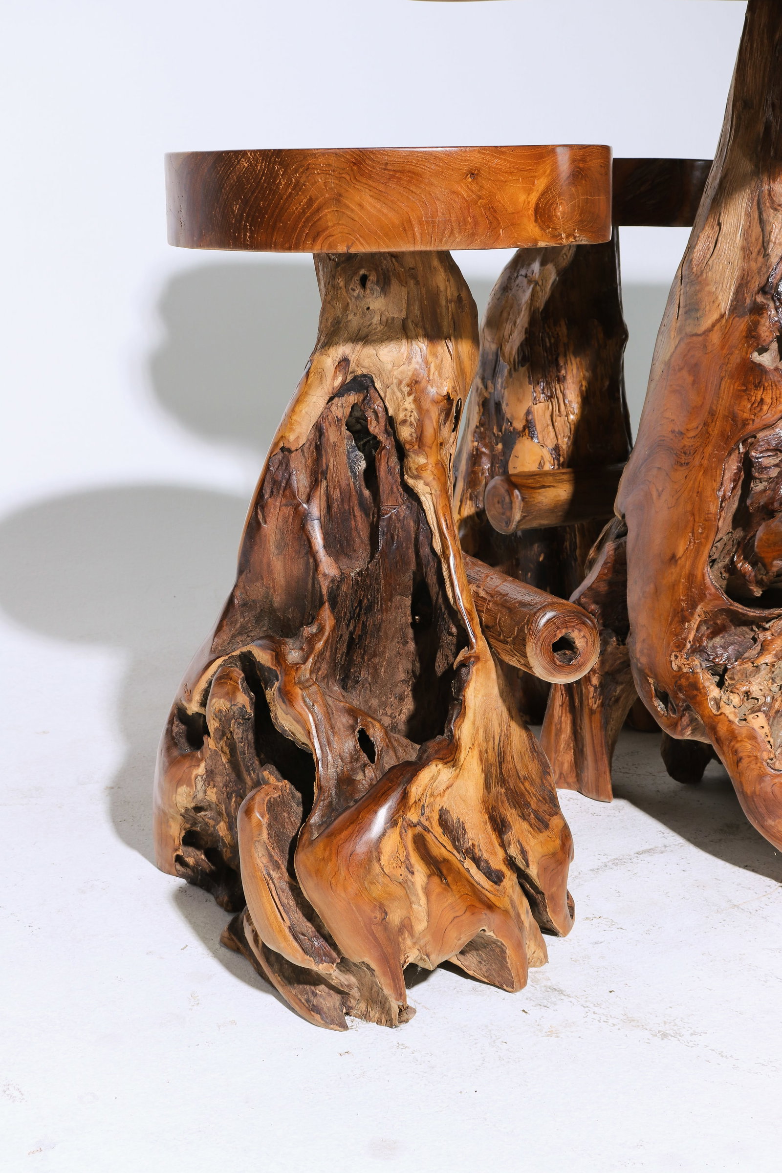 Live Edge Root Pub / Bar Table with Stools - 4