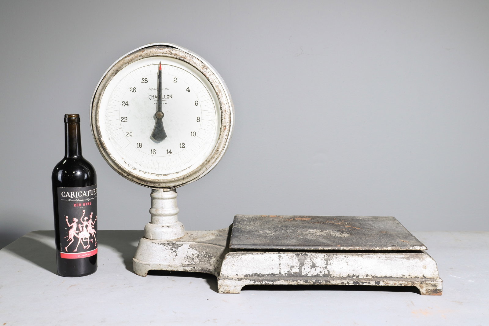Vintage Chatillon Doublke Sided 30 Lbs Scale: Vintage Chatillon Doublke Sided 30 Lbs Scale - 17 in tall x 25 x 11.5