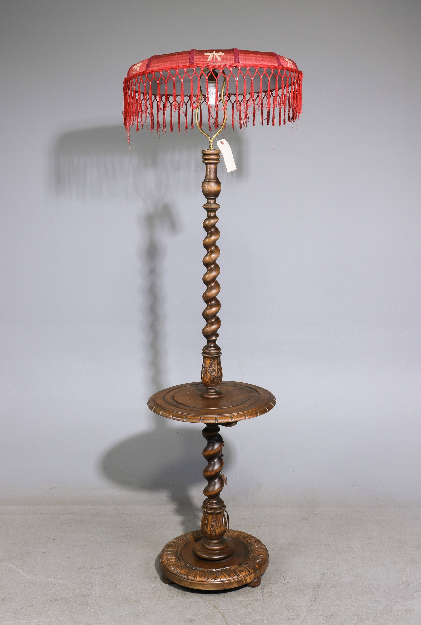 Vintage Barley Twist Floor Lamp With Table (1 of 5)