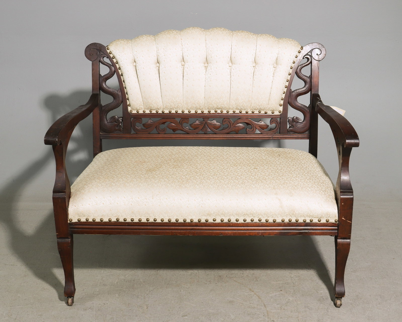 American Victorian Hall Bench / Settee: American Victorian Hall Bench / Settee - 33.5 in tall x 38 x 26 with a seat height of 17 inches