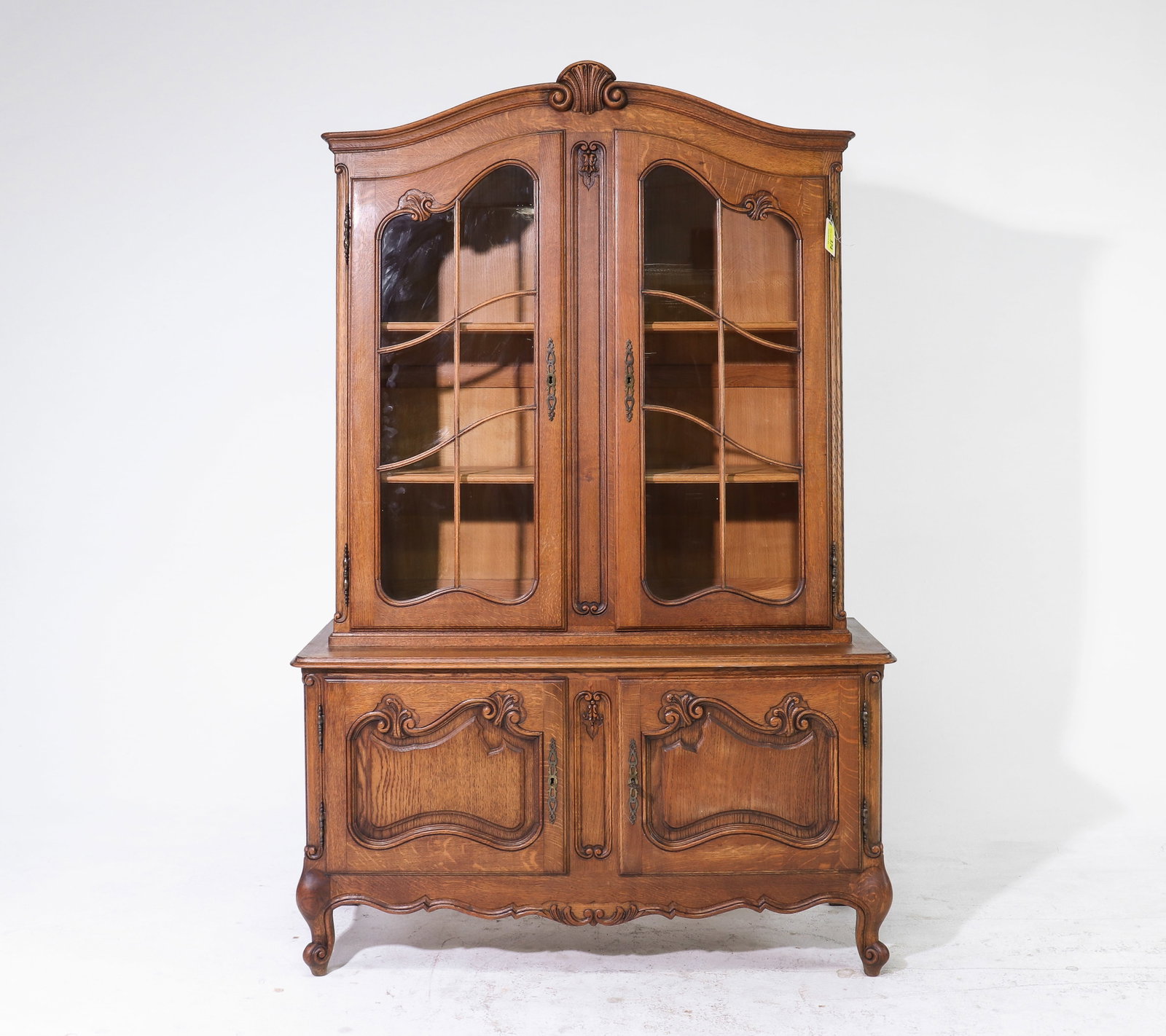 Louis XV Style Oak China Cabinet / Cupboard (1 of 8)