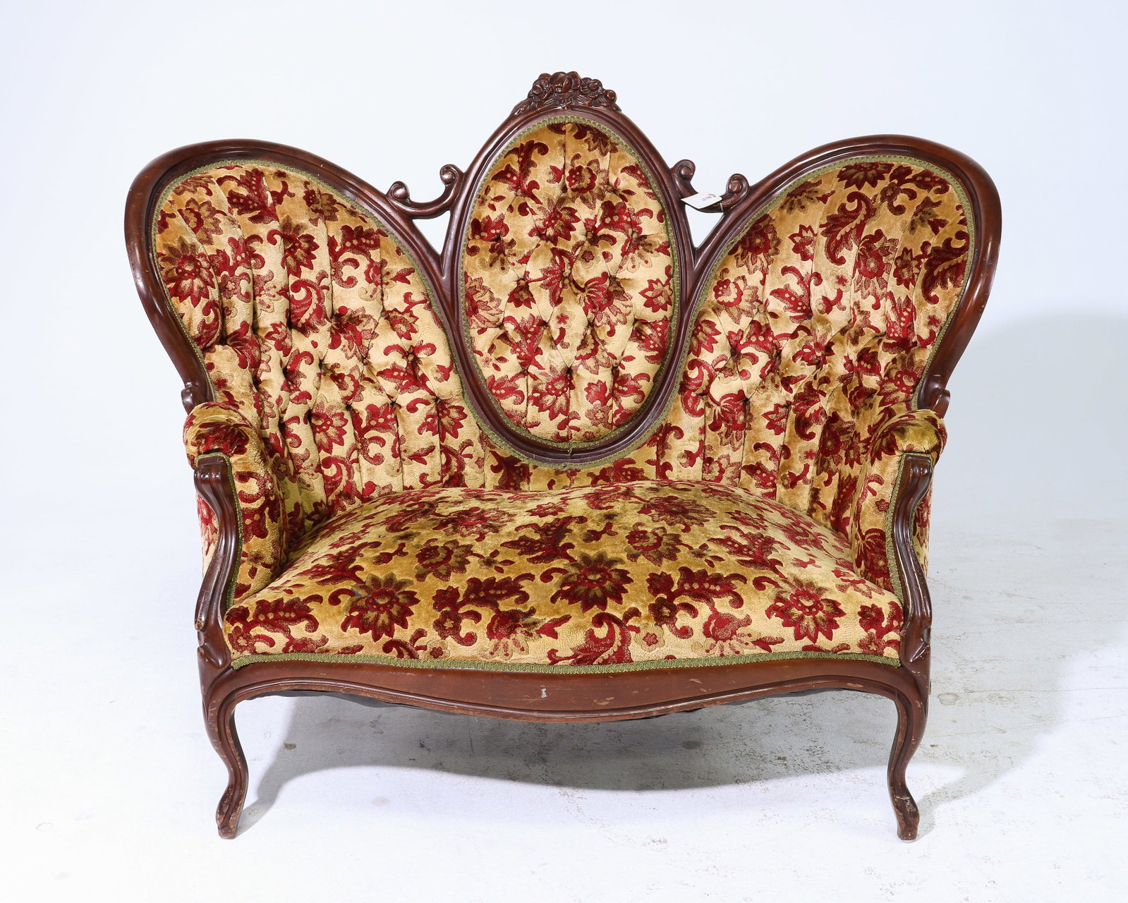 American Victorian Tufted Back Settee / Sofa (1 of 8)