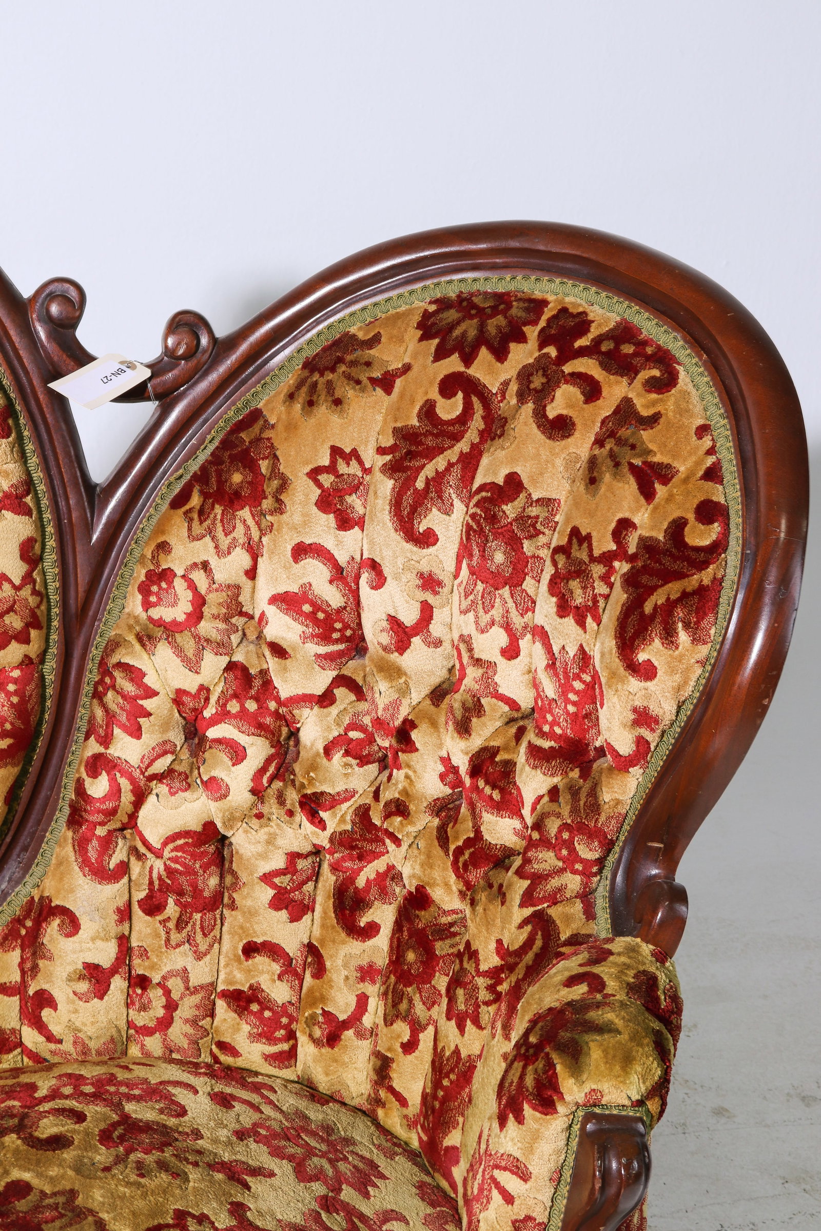 American Victorian Tufted Back Settee / Sofa - 4