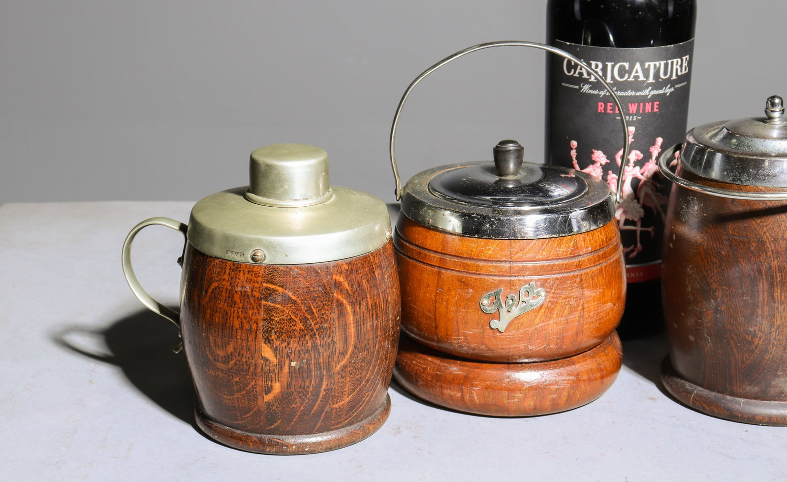 4 Assorted Oak Biscuit Barrels - 2