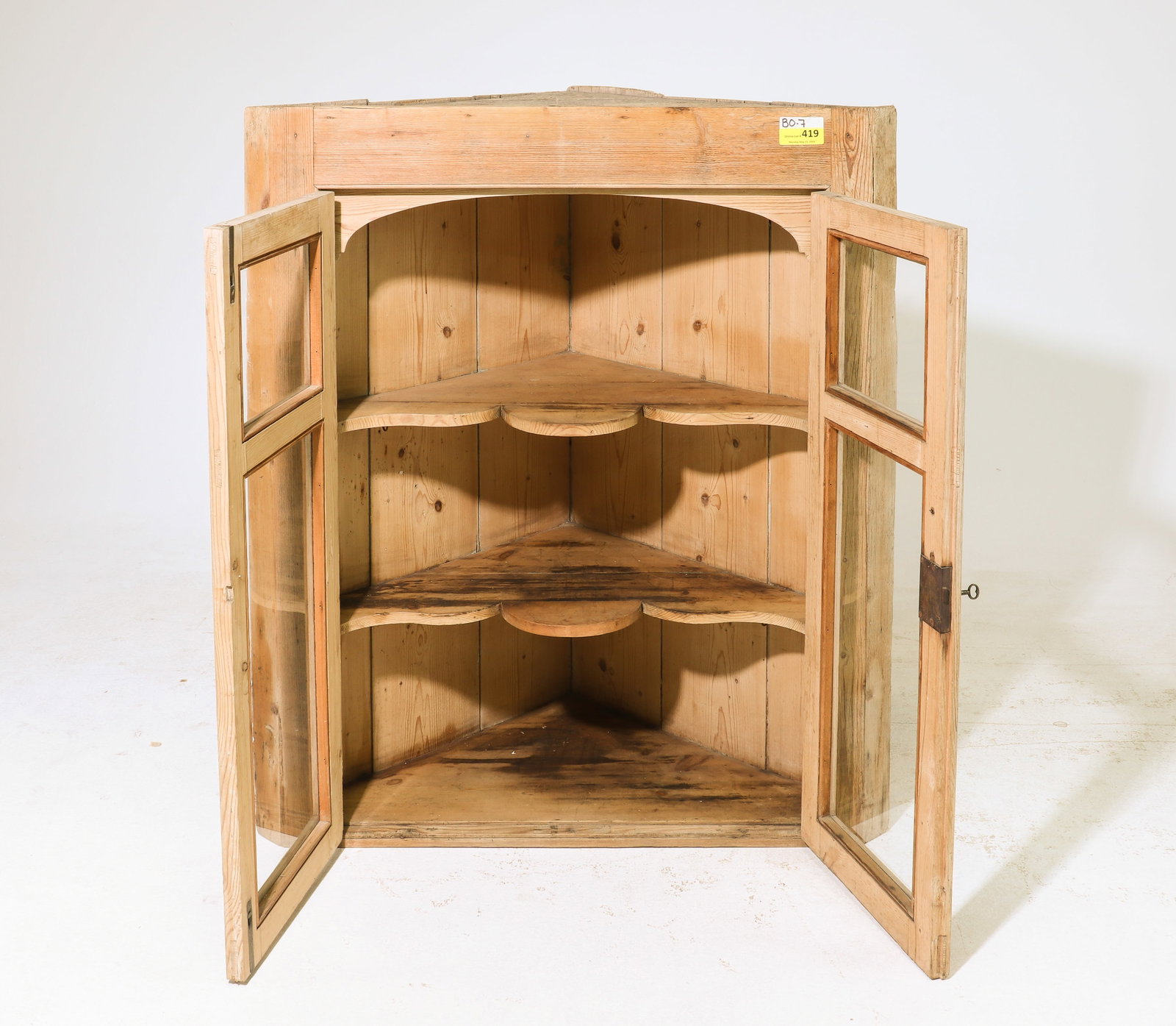 Rustic Double Door Corner Cabinet - 2