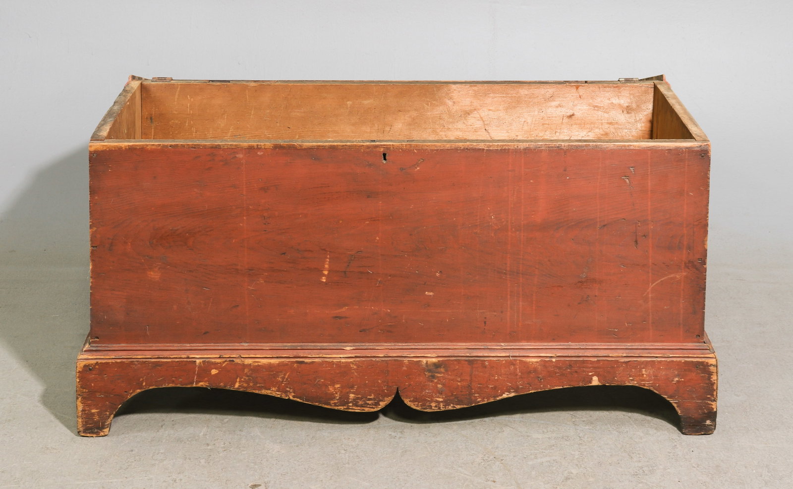 Red Painted Rustic Trunk / Blanket Chest - 2