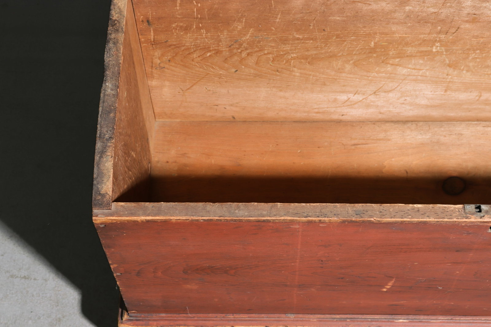 Red Painted Rustic Trunk / Blanket Chest - 3