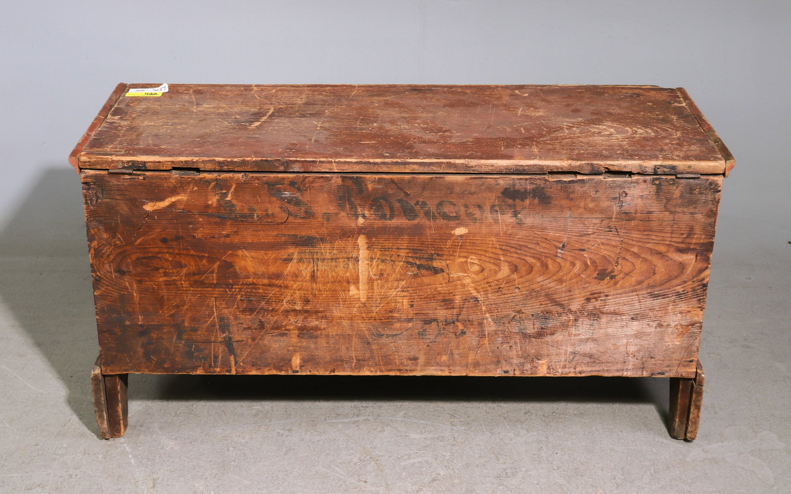 Red Painted Rustic Trunk / Blanket Chest - 6